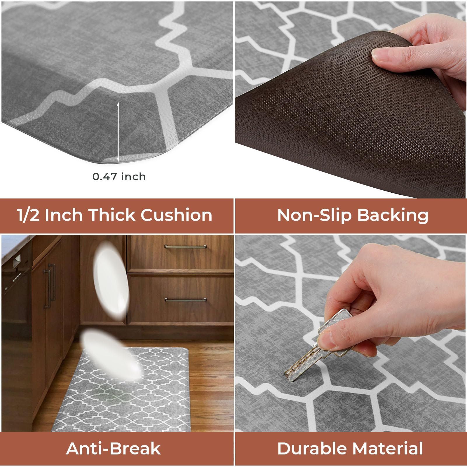 FRESHMINT Trellis Kitchen Mat - 0.47