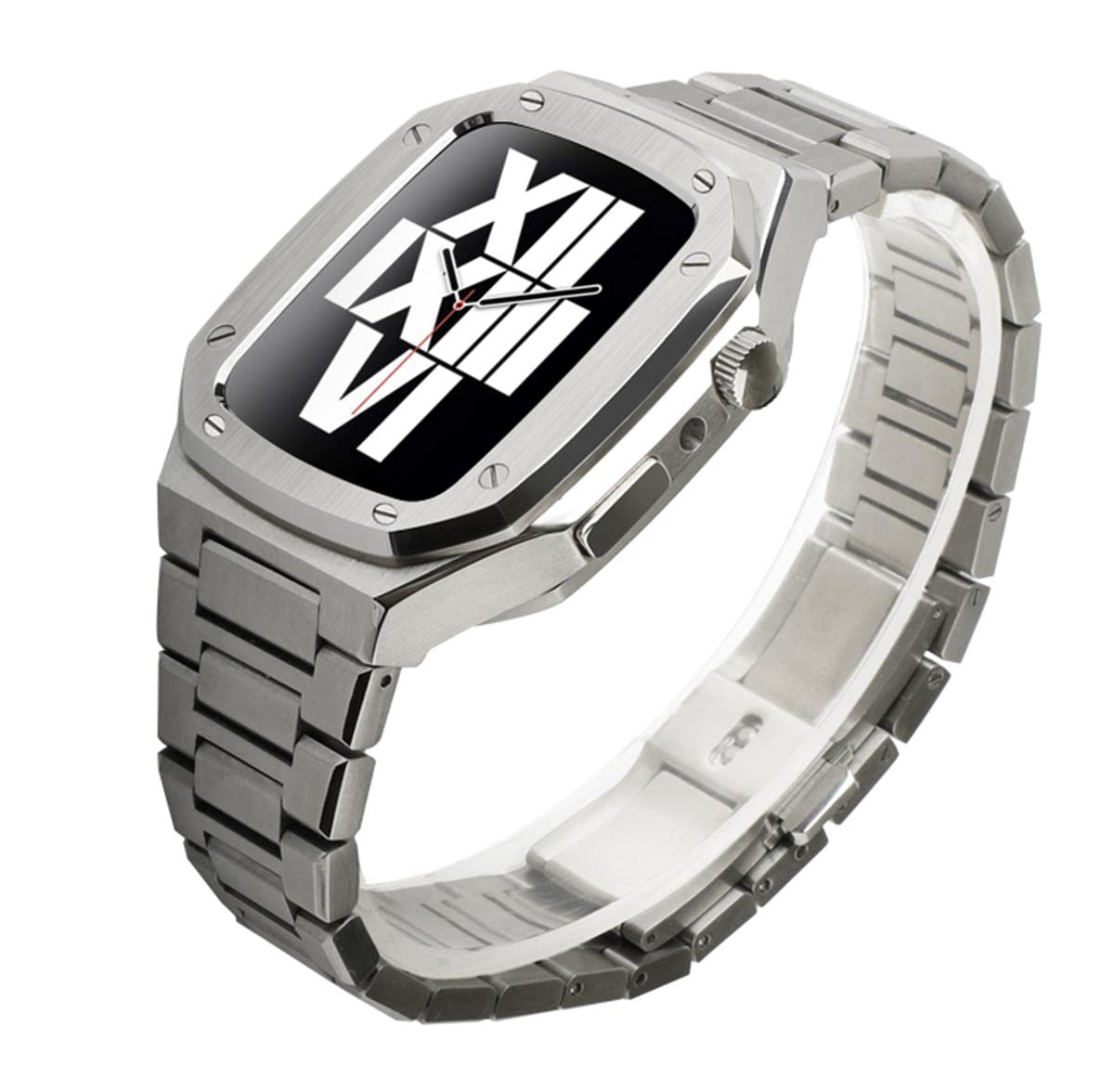 VeveXiao Stainless Steel Apple Watch Band 44mm - Compatible with Series 6/5/4/SE - Premium Metal Strap with Protective Case - Durable iWatch Accessories for Workout, Business & Daily Wear