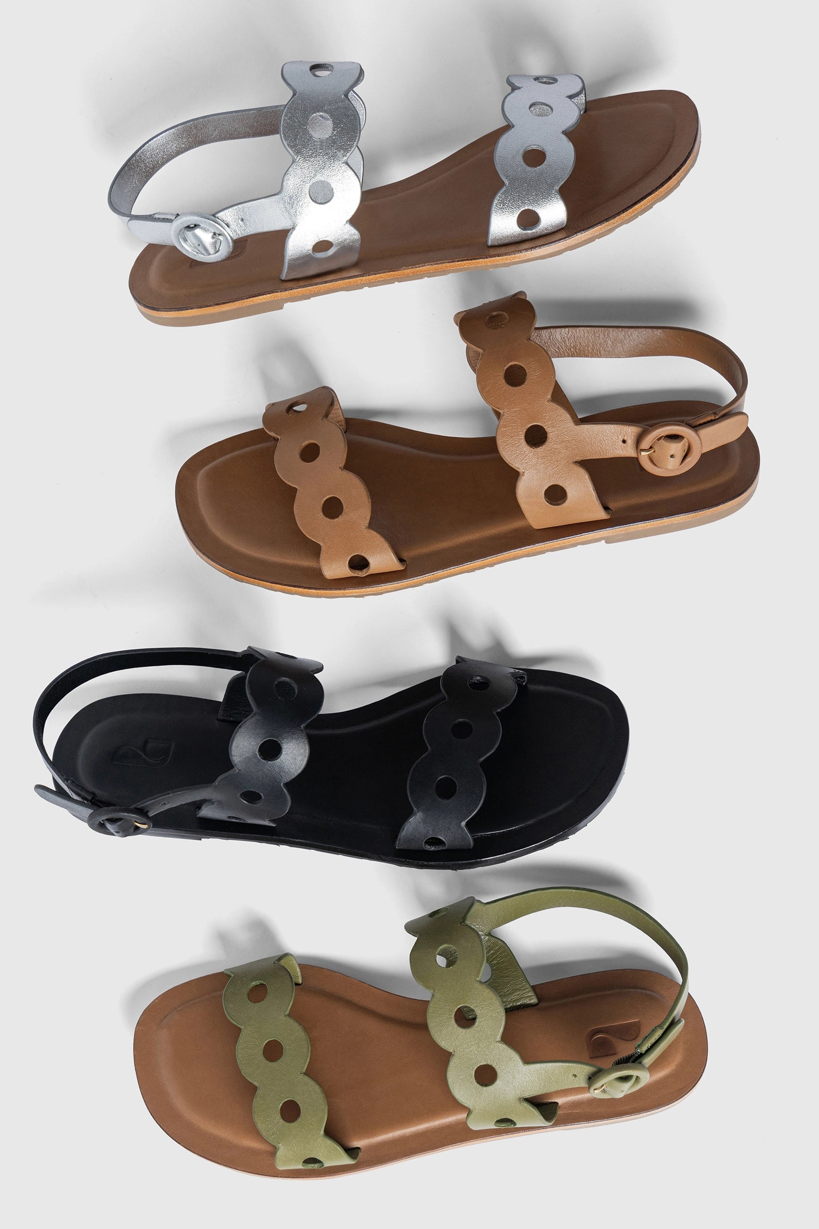 Florence Flat Sandal - Black Leather Women's Comfortable Sandals for Summer Walking, Beach & Casual Outfits