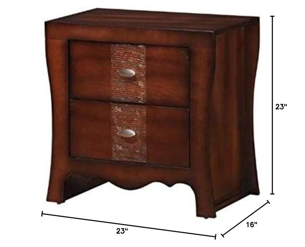 BOWERY HILL 2-Drawer Nightstand in Espresso Finish - Modern Bedside Table for Bedroom, Living Room & Guest Room Storage