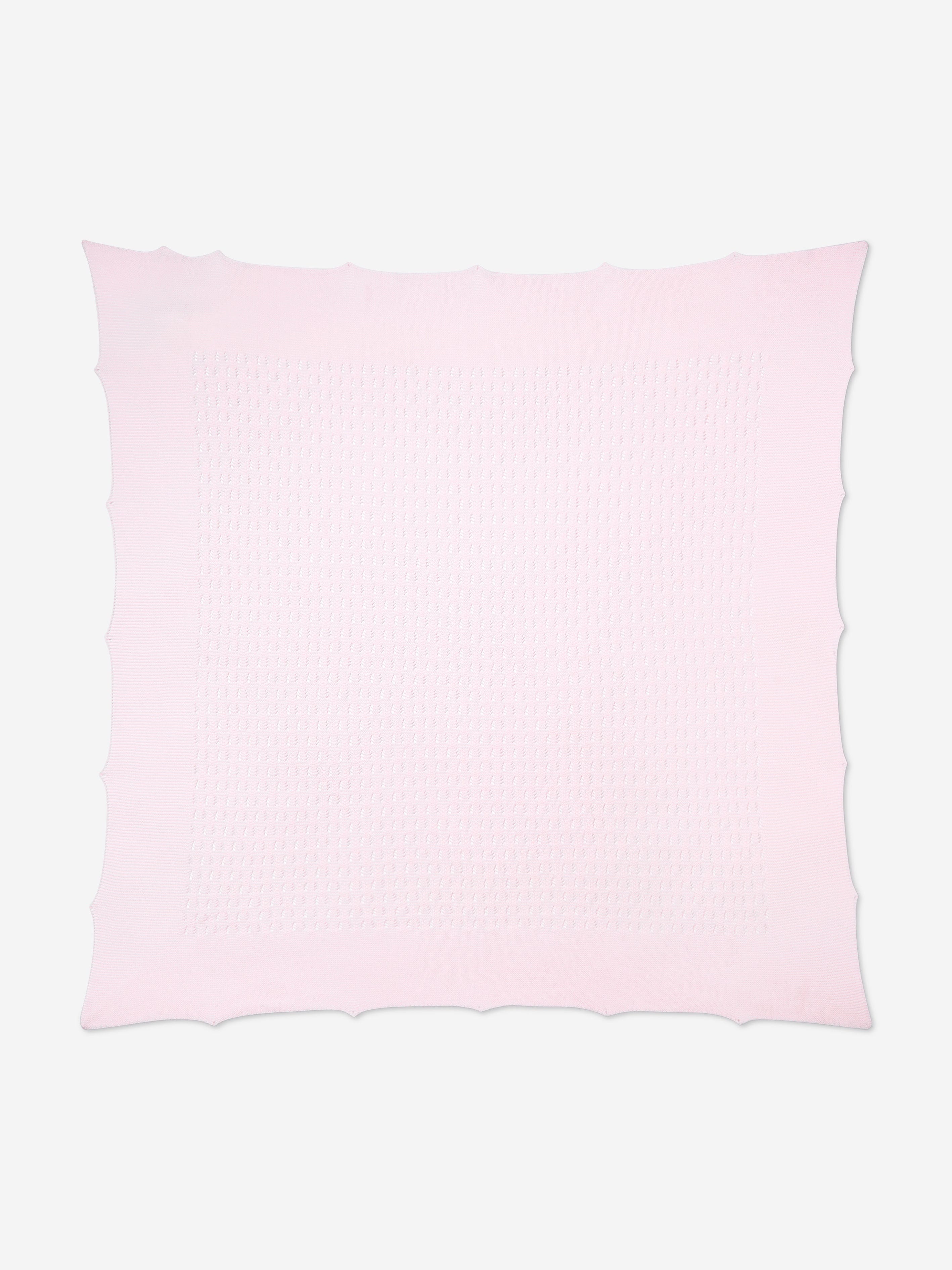 Soft Pink Baby Girls Cotton Knit Blanket - 106cm (42