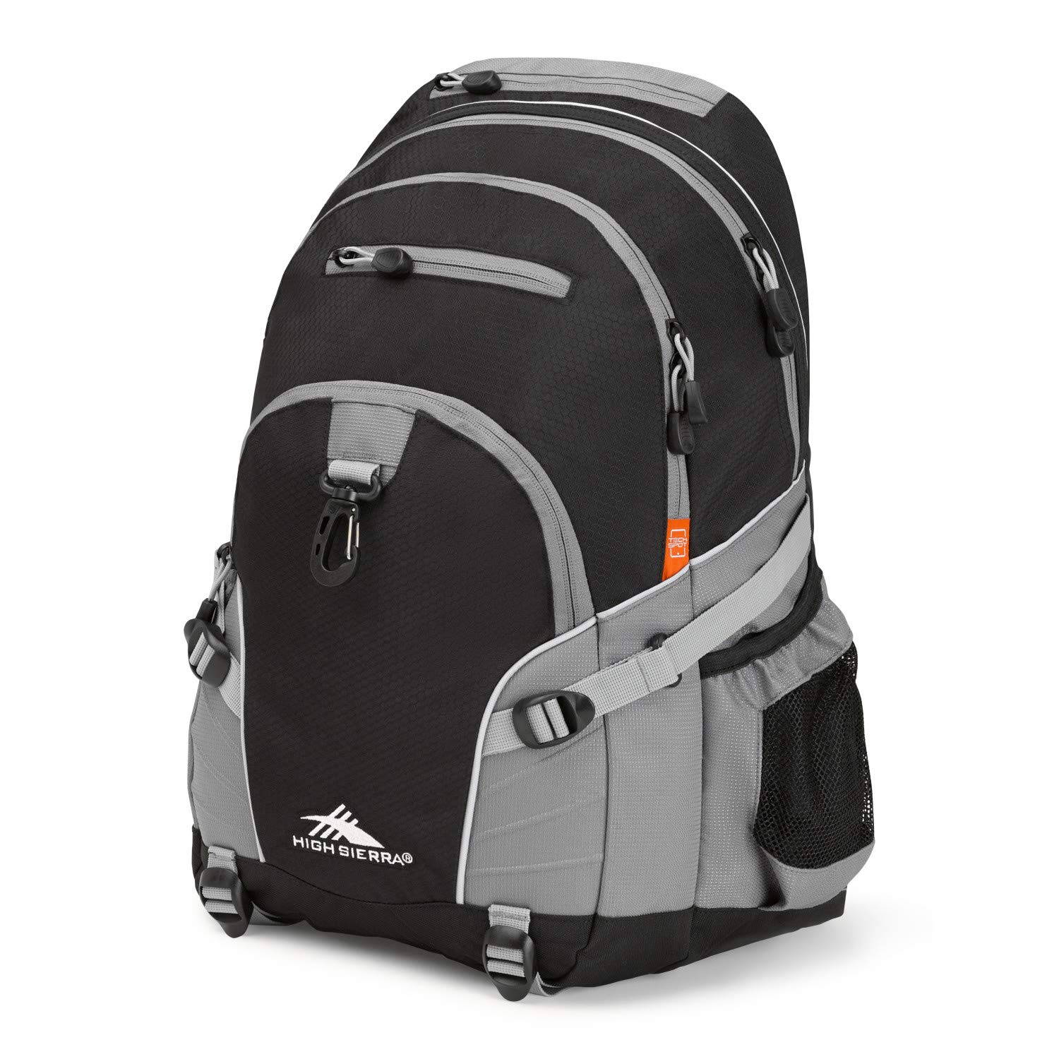High Sierra Loop Backpack - Durable Travel & Work Laptop Backpack with Tablet Sleeve, One Size Fits All, Black/Charcoal - Perfect for Commuting, School & Outdoor Adventures