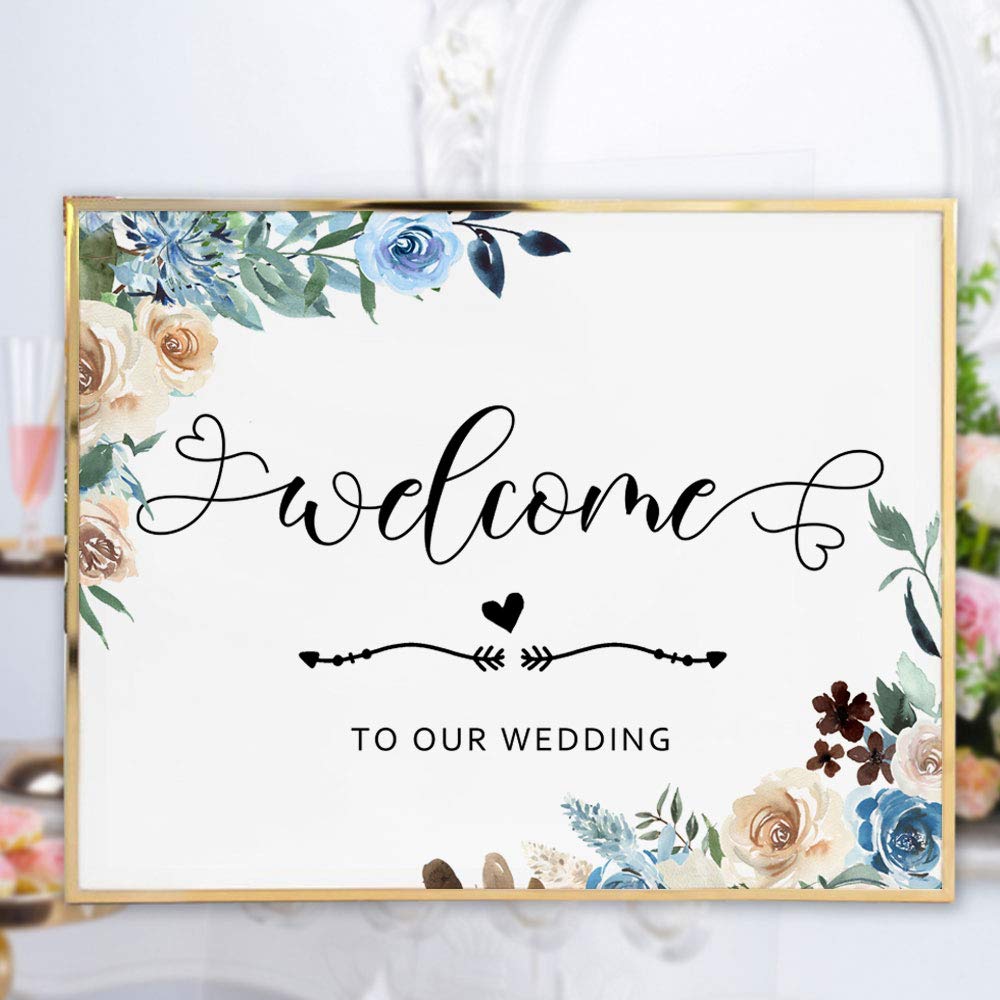 Rustic Welcome To Our Wedding Sign - 11x14 Inch Unframed Wooden Wedding Decor for Outdoor, Indoor Ceremonies & Reception Backdrop