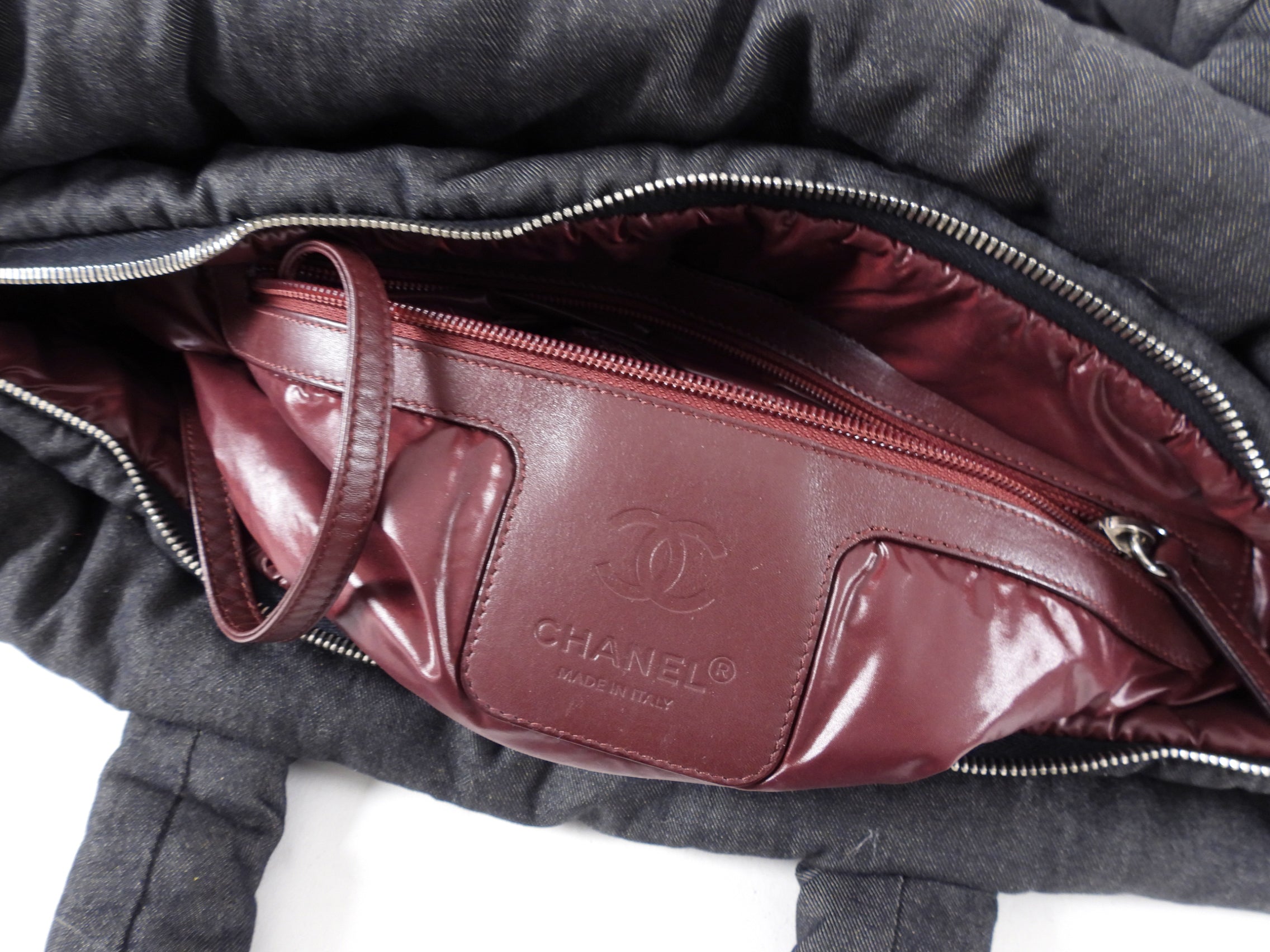 Chanel Grey Denim Quilted Soft Cocoon Tote Bag for Women - Luxury Designer Handbag for Work, Travel & Everyday Use