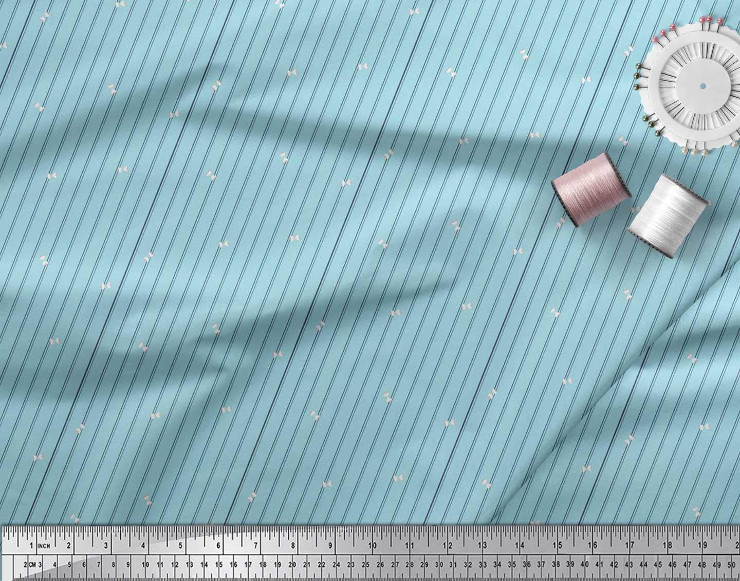 Soimoi Velvet Fabric - 58 Inch Wide Stripe & Sand Timer Shirting Print Fabric by The Yard - Perfect for DIY Dresses, Curtains, and Home Decor Projects