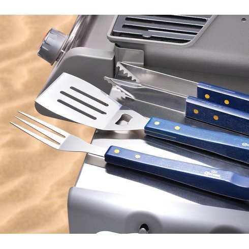 Premium Corona 3-Piece Stainless Steel BBQ Grill Tool Set with Heat-Resistant Handles - Perfect for Backyard BBQs, Camping & Outdoor Cooking