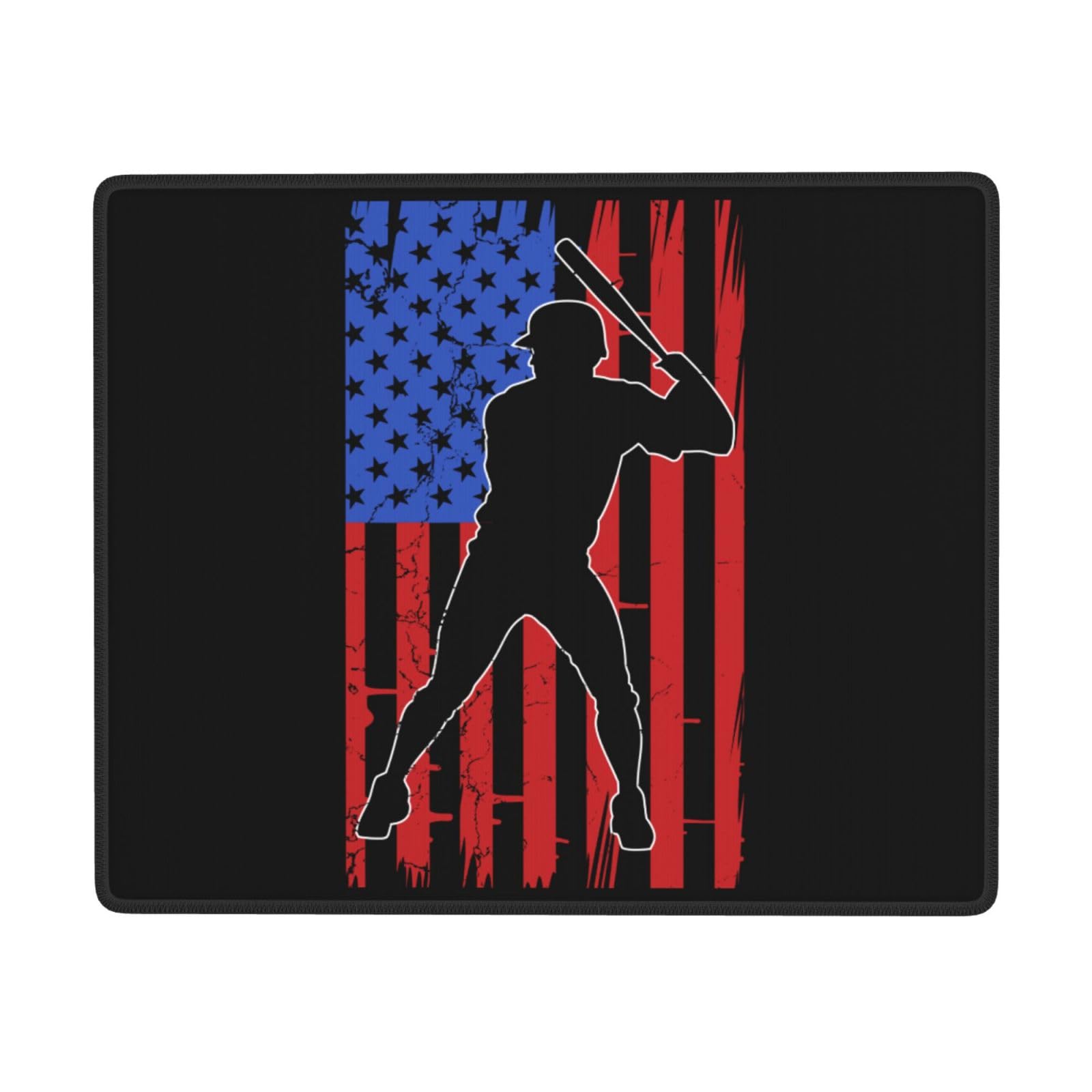 SIYTUAU American Flag Baseball Mouse Pad - Waterproof, Non-Slip Rubber Gaming Mousepad for Laptop & Office (7x9 inches) - Perfect for Gamers, Work & Patriotic Decor
