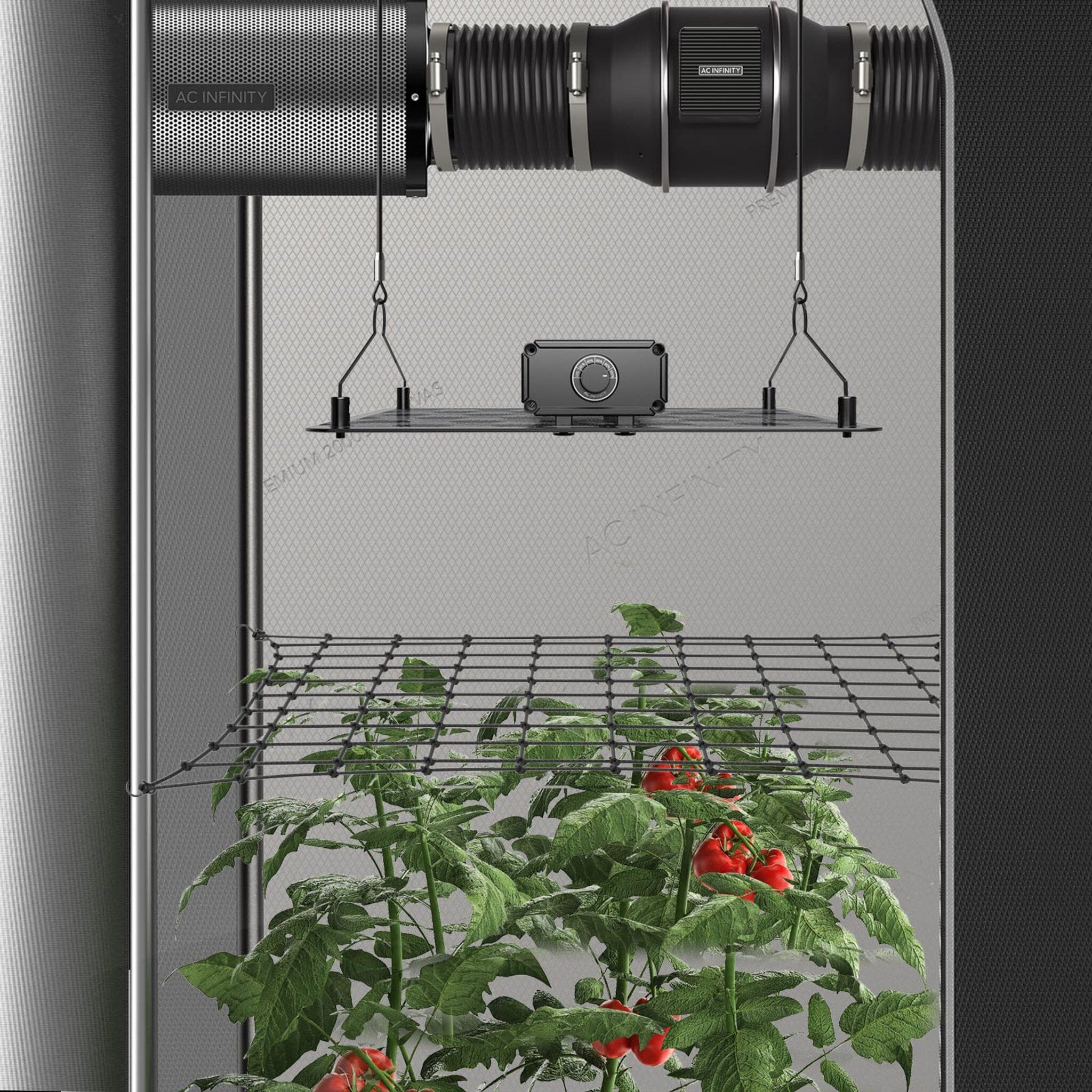 4x4 Feet Grow Tent Trellis Netting with Flexible Elastic Cords - Perfect for Indoor Plant Support & Hydroponic Gardening