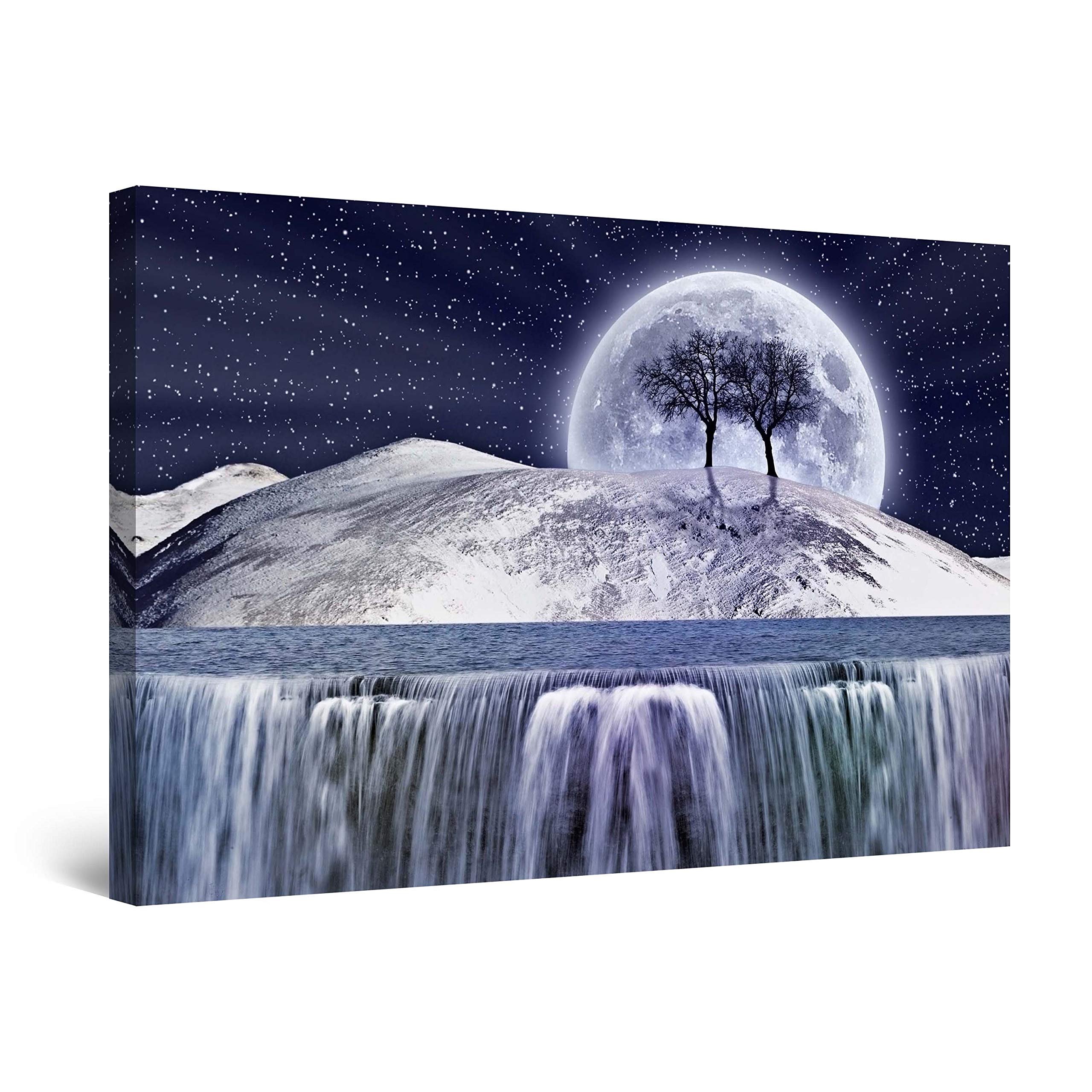 Startonight Fantasy Dream World Abstract Landscape Canvas Wall Art - 24x36 Inch Framed Painting for Living Room, Bedroom & Office Decor