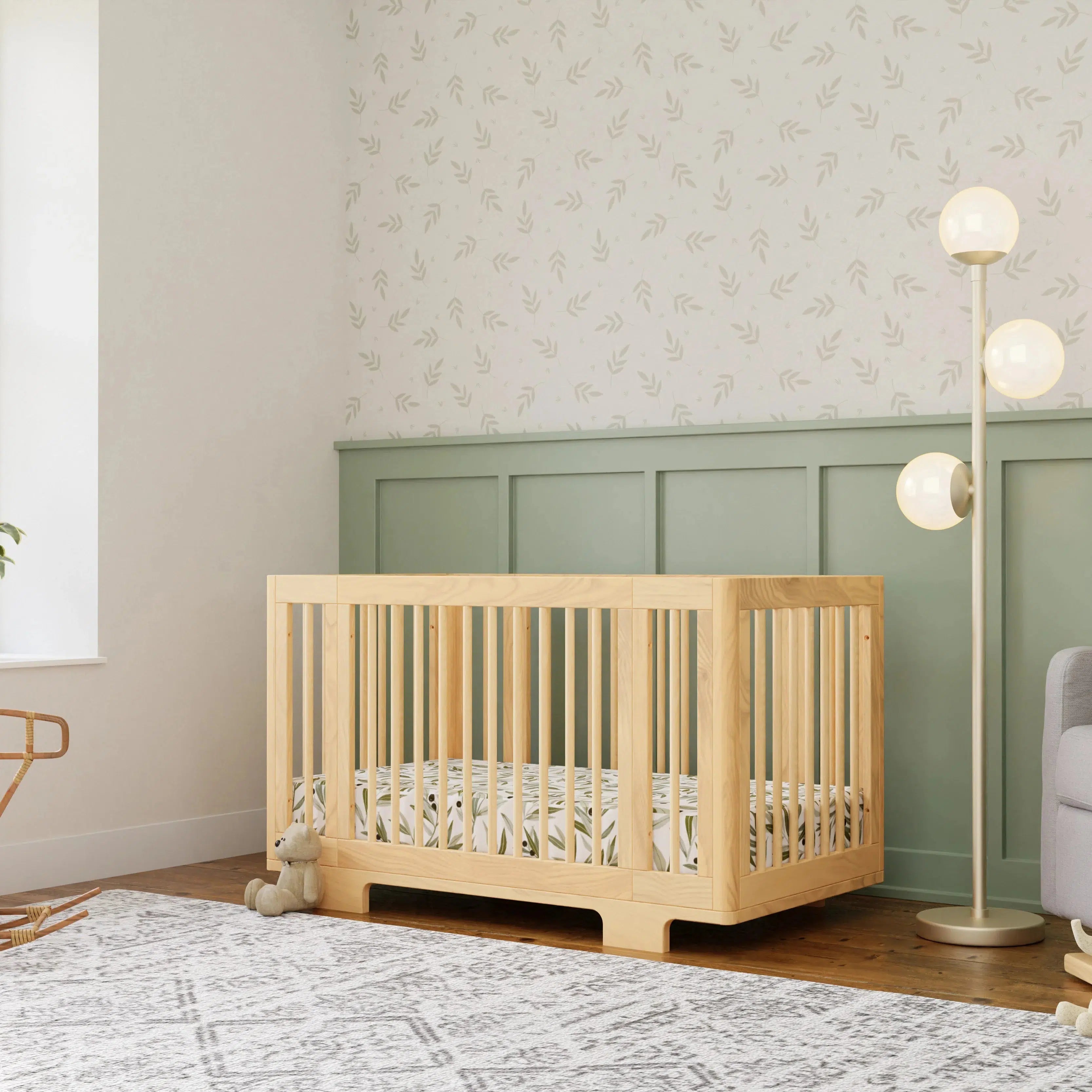 Babyletto Yuzu 8-in-1 Convertible Crib in Natural Wood - Nursery Essential for Newborn to Toddler Bed | Safe, Stylish & Space-Saving Baby Furniture for Modern Nurseries