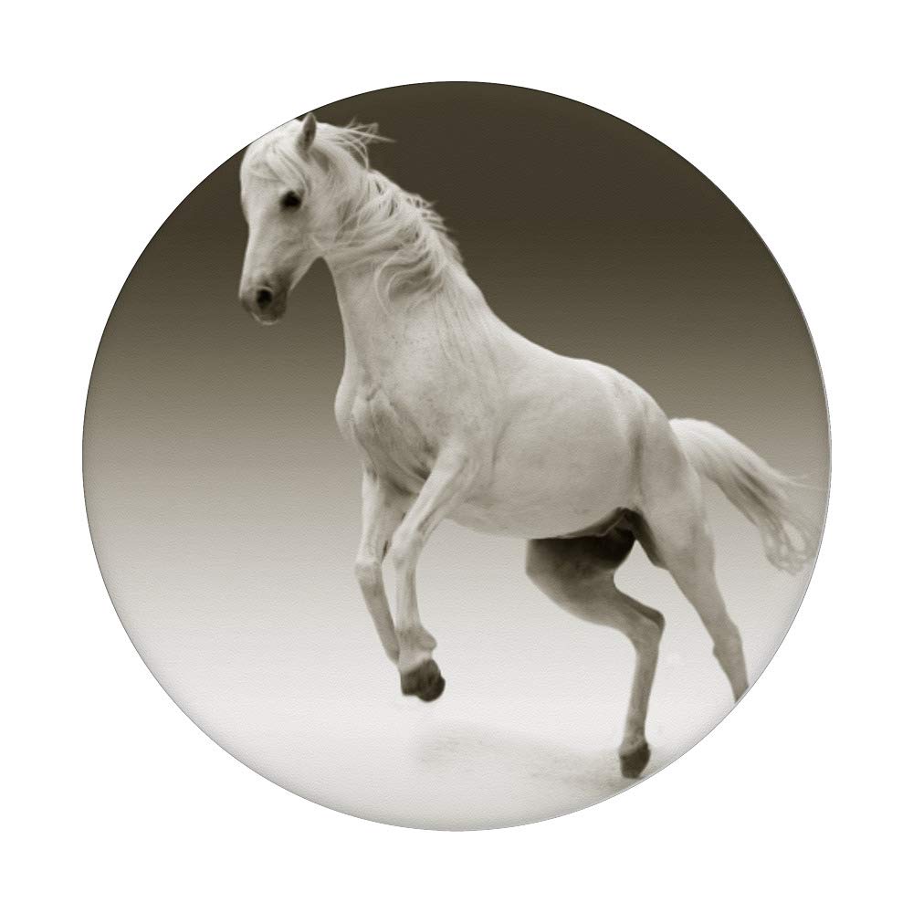 White Horse PopSockets Grip and Stand for Phones & Tablets - Perfect Gift for Animal Lovers & Equestrian Enthusiasts | Great for Work, Travel, and Everyday Use