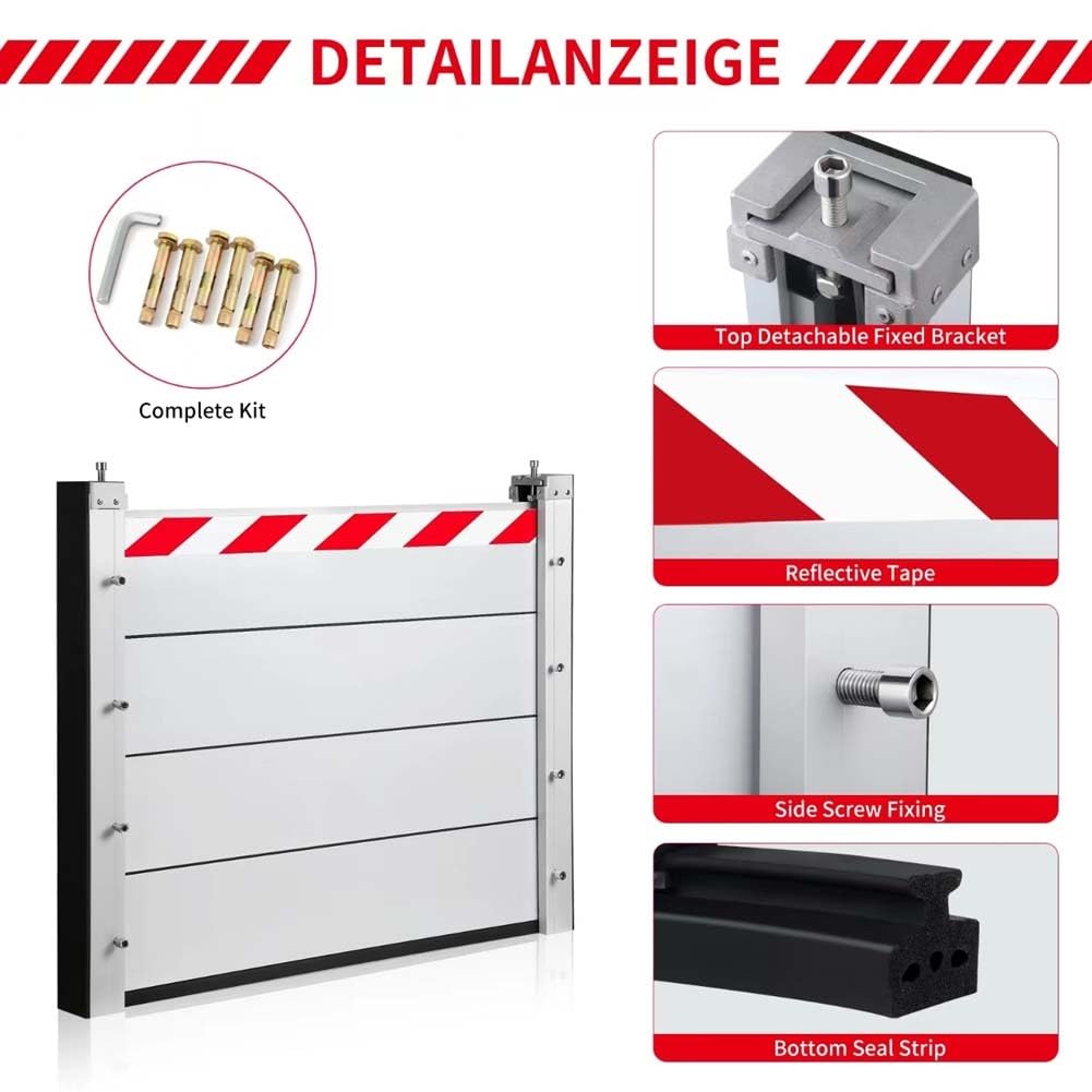 **Flood Protection Barrier - Heavy Duty Water Barrier for Garage Doors, Basements & Patios - Indoor/Outdoor Use for Home & Business Flood Prevention**    *(Use Cases: Protects garages, basements, patios, and doorways from flooding during heavy rain, storms, or rising water levels.)*