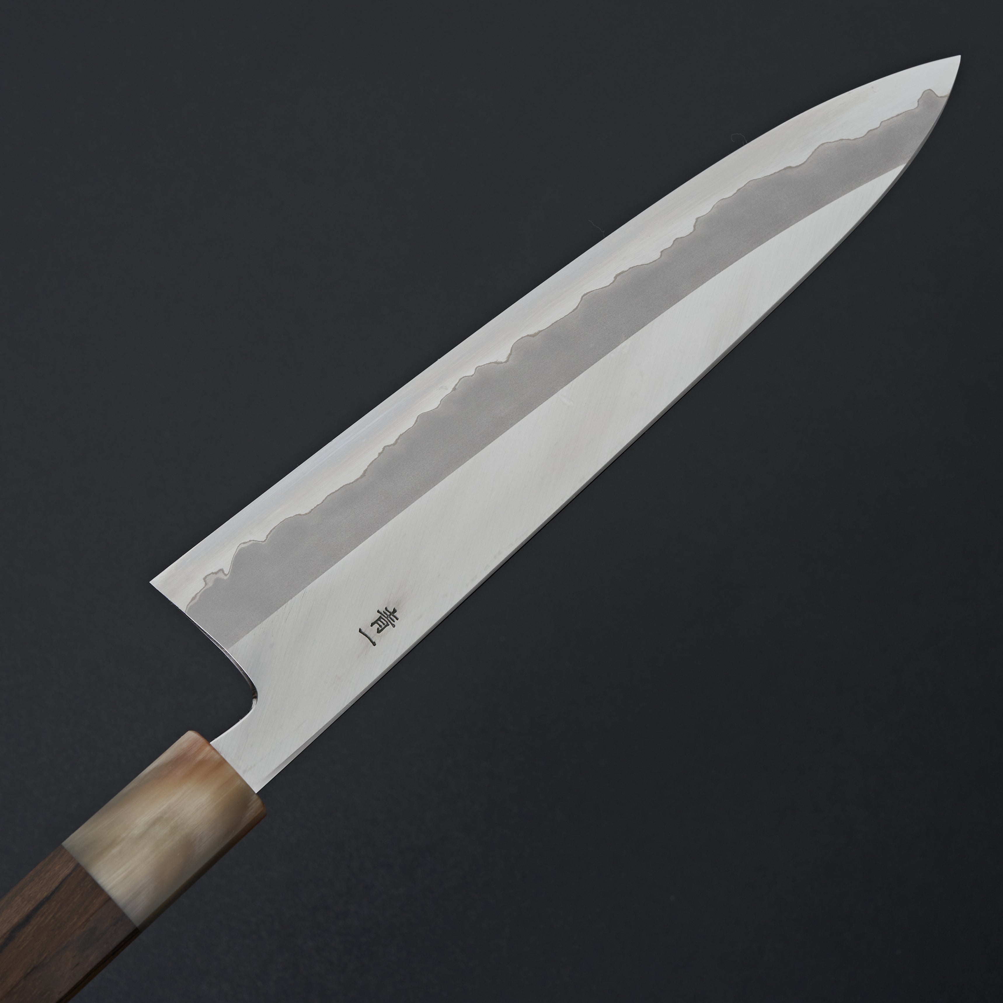 Hitohira Tanaka Kyuzo Blue #1 Stainless Clad Gyuto 240mm Japanese Chef Knife - Ziricote Wood Handle for Professional Cooking & Meat Slicing