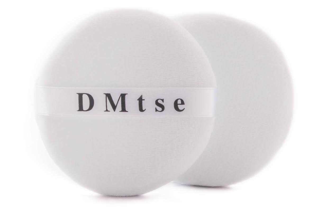 DMtse Round Jumbo Velour Powder Puff with Ribbon - 4.25
