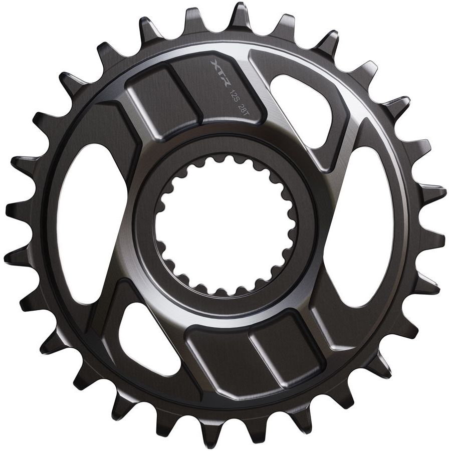 Shimano XTR SM CRM96 1x Direct Mount Chainring 28T - Compatible with M9200 & M9220 Cranks, 12-Speed HG+ Chain - Dark Gray - Perfect for Mountain Biking and High-Performance Cycling