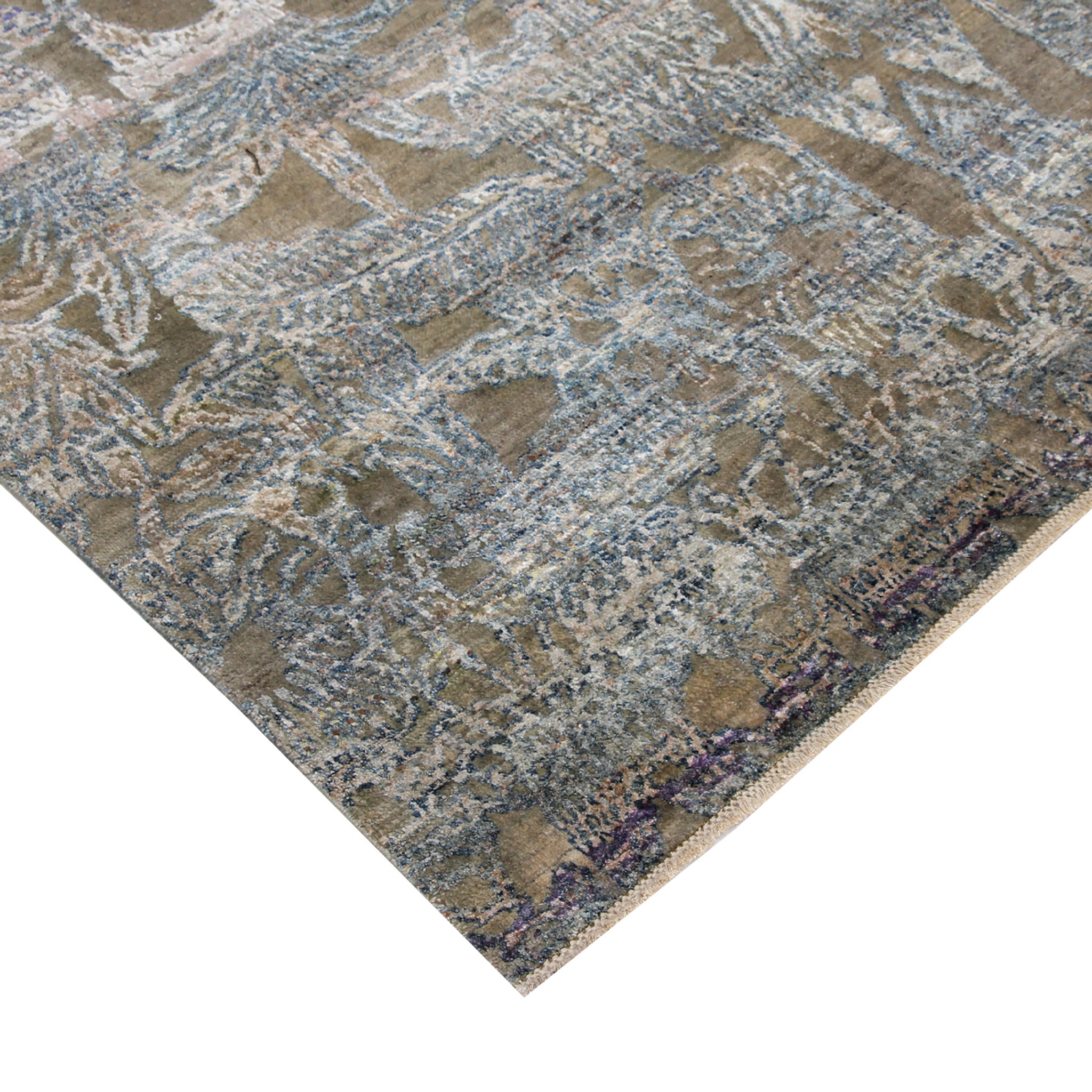 Luxury Brown Transitional Wool Silk Blend Rug 15'8 x 20'3 - Perfect for Living Room, Bedroom & Office Decor