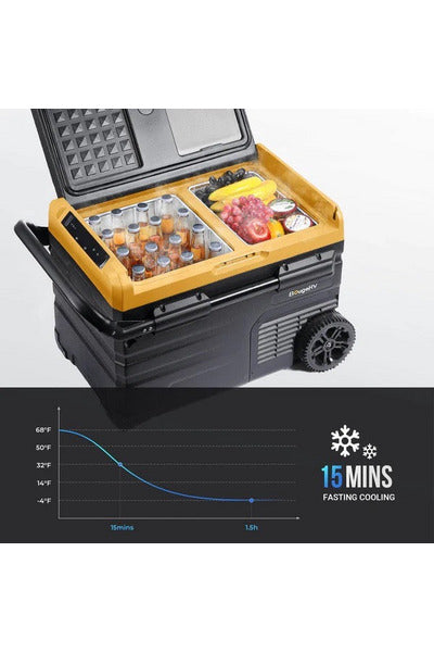 BougeRV 59QT Large Capacity Cooler for Camping, Travel, Picnics & Outdoor Adventures - Portable Ice Chest for Road Trips, Beach, BBQ & Tailgating