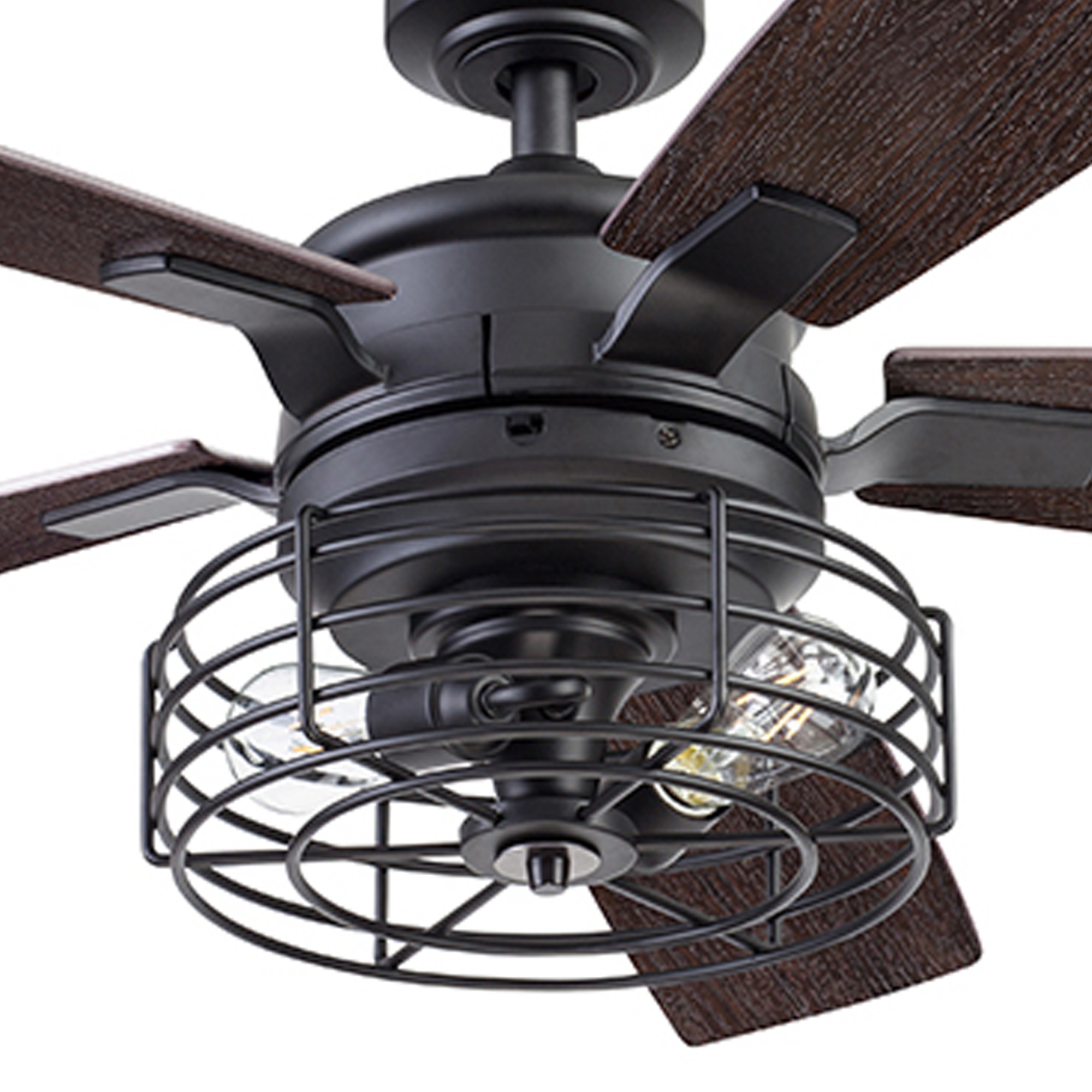 52 Inch Matte Black Remote Control Ceiling Fan with Light - Quiet, Energy Efficient, Modern Design for Bedroom, Living Room, and Office