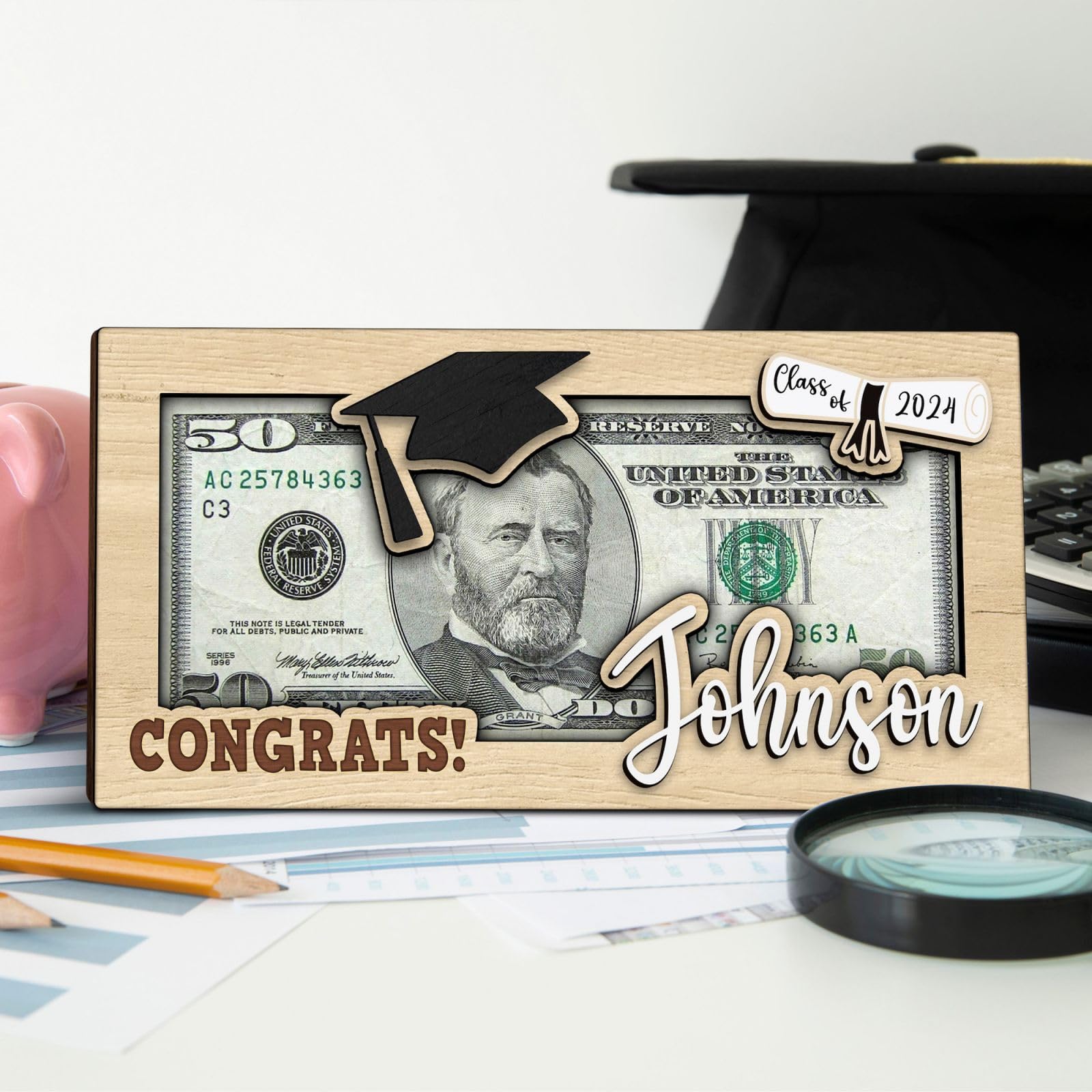 Personalized Graduation Money Holder - Custom Cash Gift Envelope for Graduation, Easter & Special Occasions - Unique 2024 Graduation Gift Idea (MH-B) - Perfect for Graduation Parties, Easter Celebrations & Thoughtful Gifts