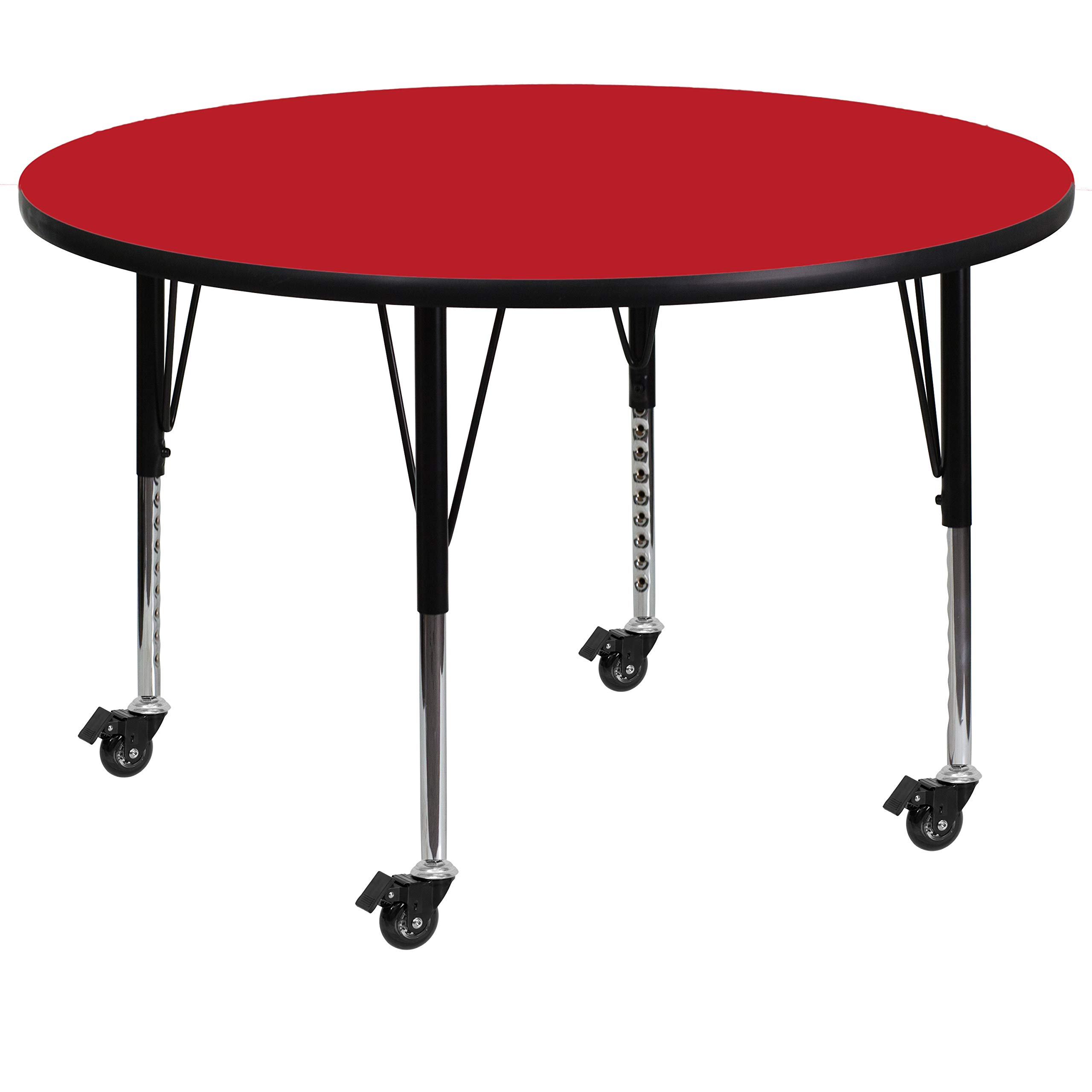 Flash Furniture 48 Inch Round Red Activity Table - Perfect for Classrooms, Daycares, and Home Playrooms