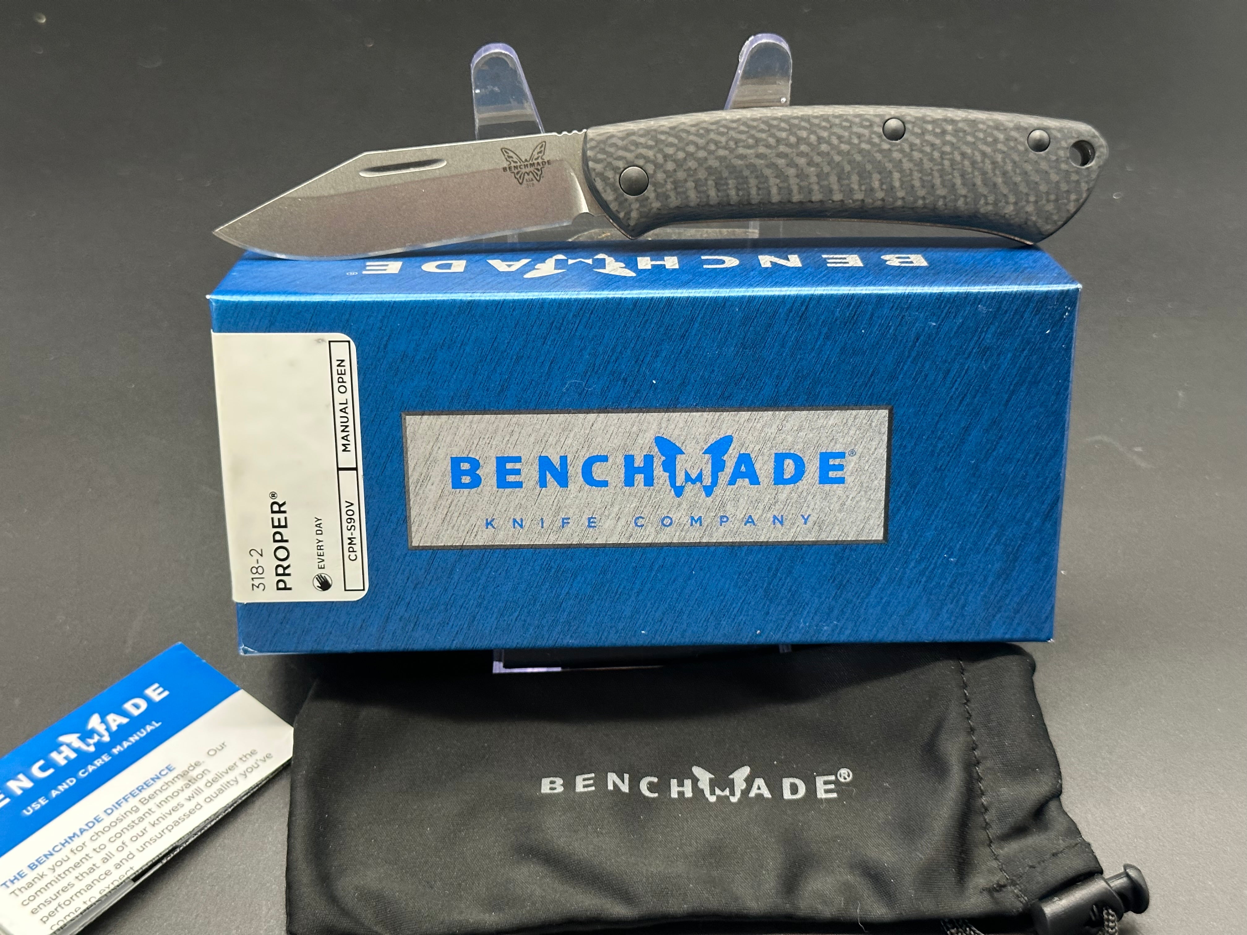 Benchmade Proper Folding Knife - Premium EDC Pocket Knife with Clip Point Blade & Micarta Handles - Perfect for Everyday Carry, Outdoor Adventures & Camping