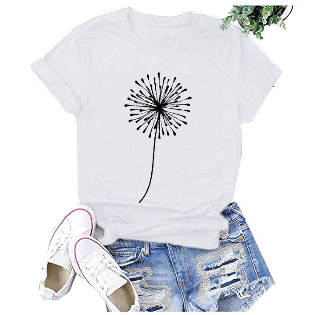 **Sunflower Graphic T-Shirt for Women - Plus Size Faith Inspired Summer Short Sleeve Loose Casual Top - Junior & Teen Girls Tee (A-White, Medium) - Perfect for Church, Beach Outings & Casual Wear**