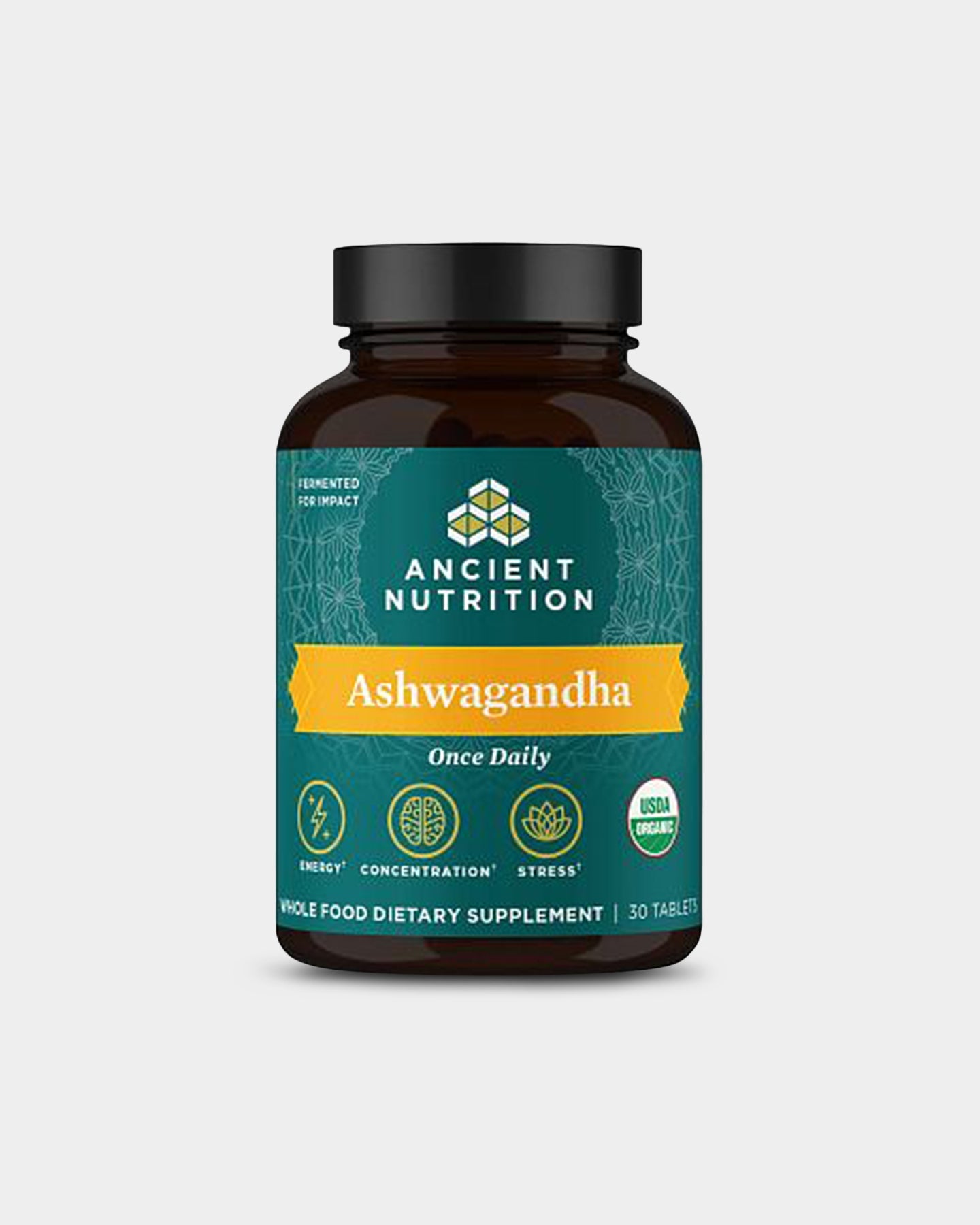 Organic Ashwagandha Supplement for Stress Relief & Energy Boost - Ancient Nutrition Ancient Herbals - Supports Immune System & Better Sleep - Perfect for Daily Wellness & Meditation Practice