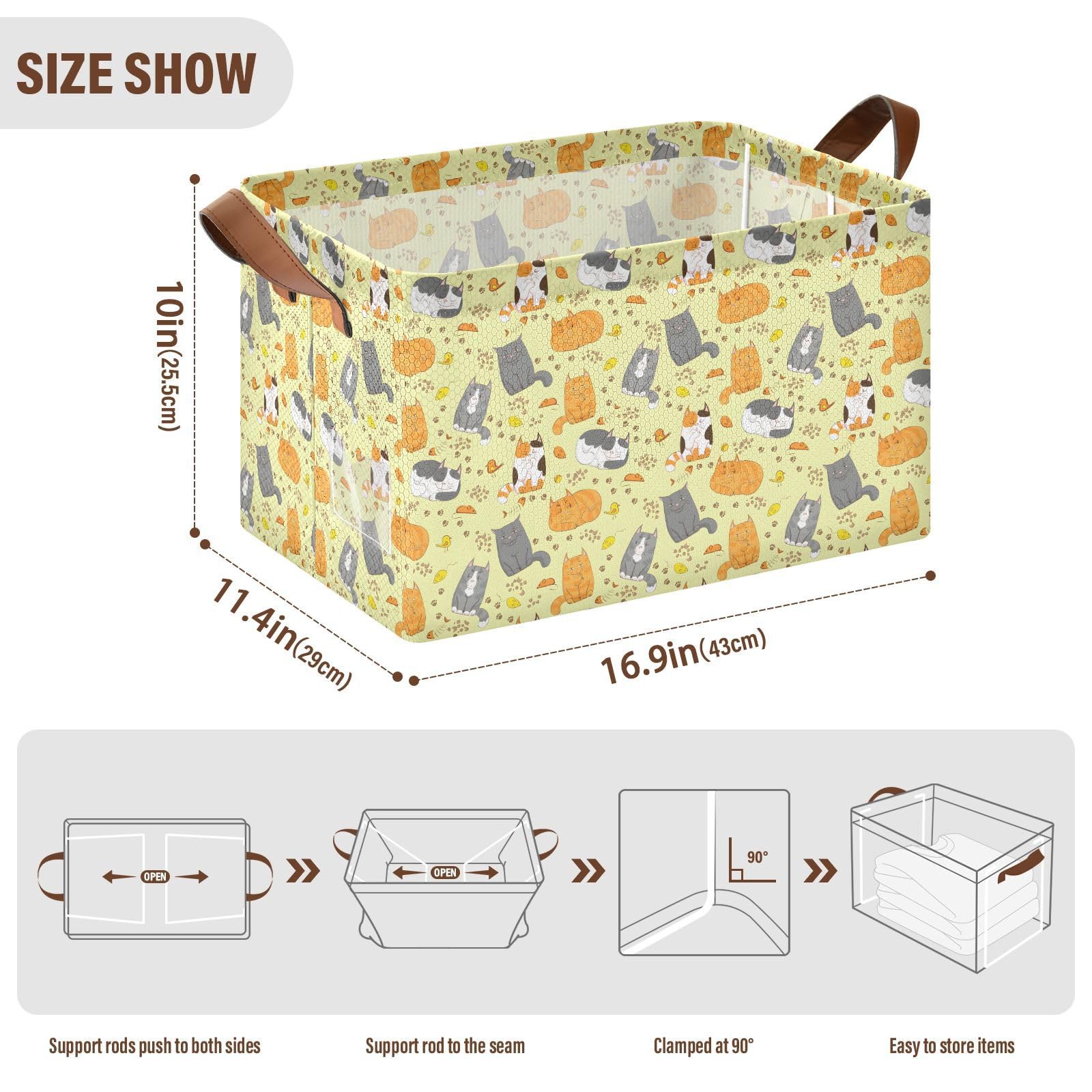 Versatile Toy Storage Bin for Dogs & Cats - Yellow Organizer for Playrooms