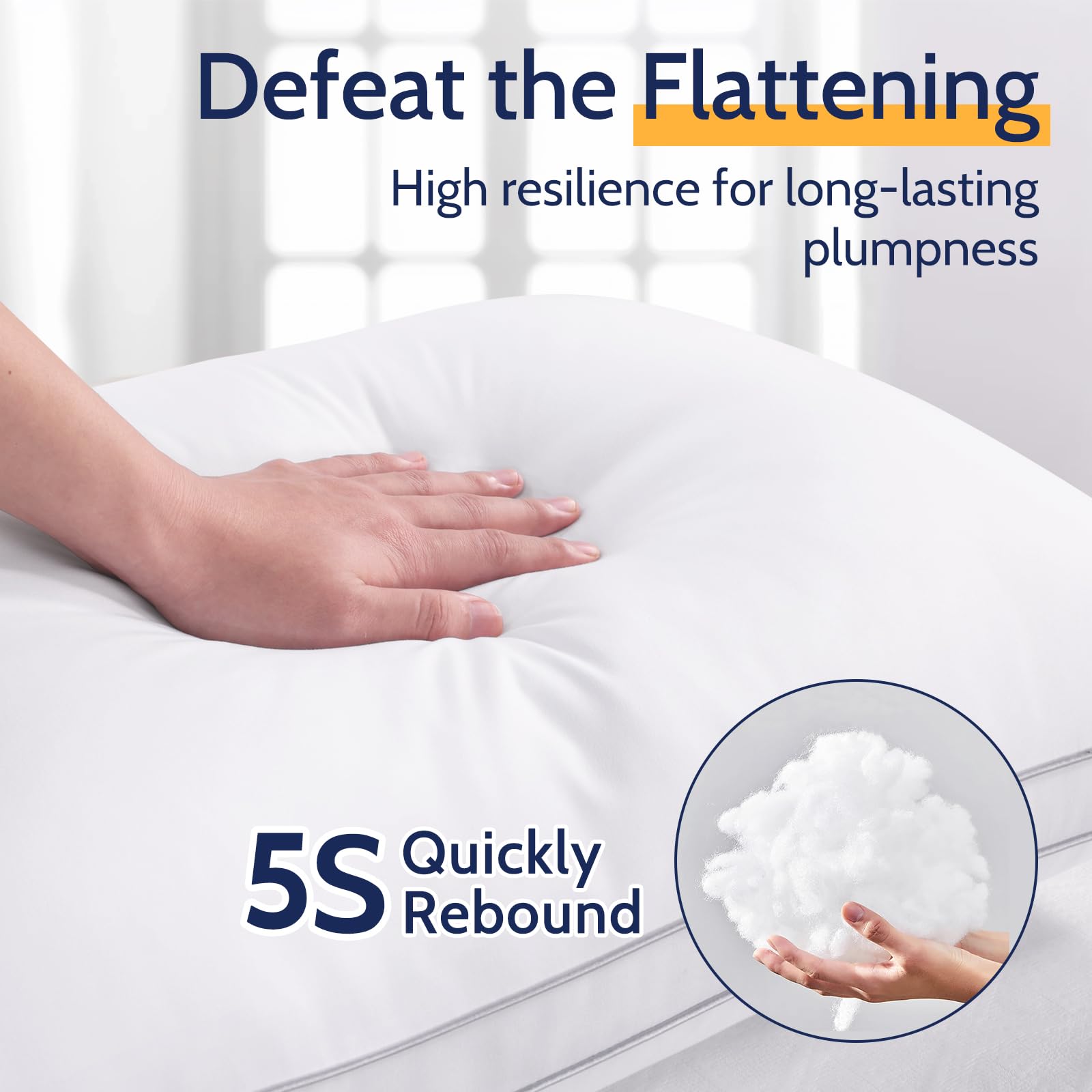 King Size Pillows Set of 2 - Luxury Hotel Quality Bed Pillows for Back, Stomach & Side Sleepers - Soft Down Alternative Support - Machine Washable - Perfect for Home, Hotel & Guest Room Comfort