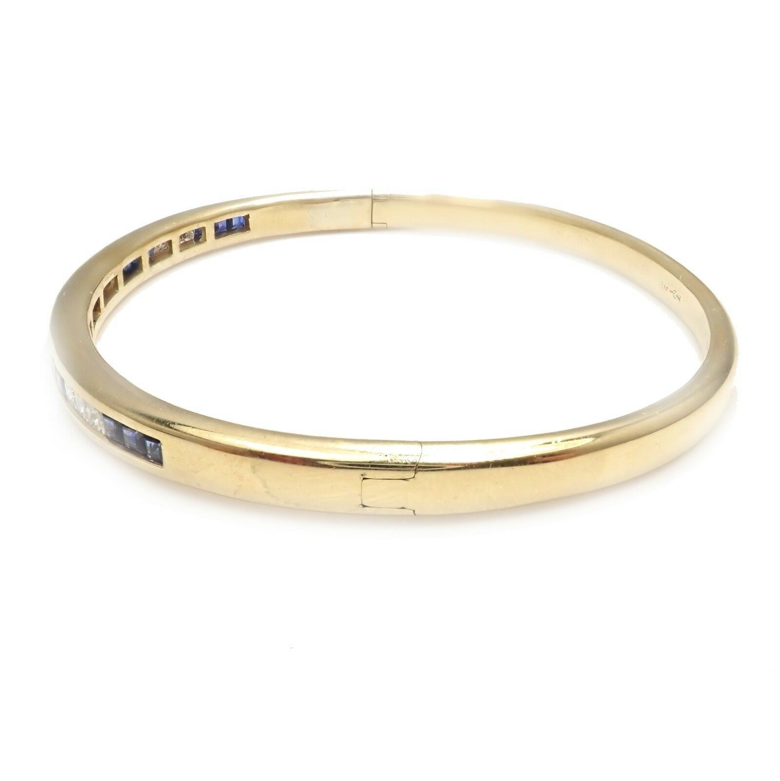Exquisite 18k Yellow Gold Diamond & Sapphire Bangle Bracelet by Craig Drake - Luxury Jewelry for Women, Perfect for Weddings, Anniversaries & Special Occasions