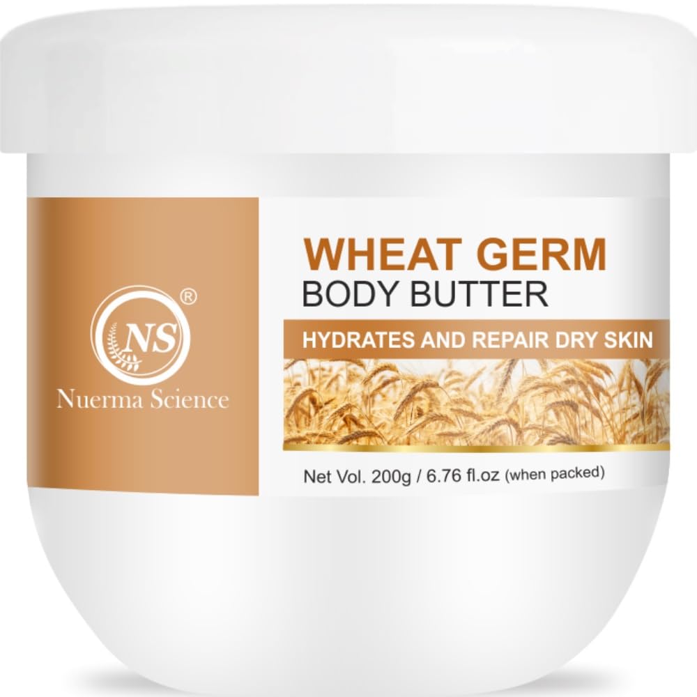 Nuerma Science Wheatgerm Body Butter with Vitamin E, Shea Butter & Coconut Oil - 200g Deep Moisturizing Cream for Dry Skin | All Day Hydration | Perfect for Winter Care & Daily Skin Nourishment