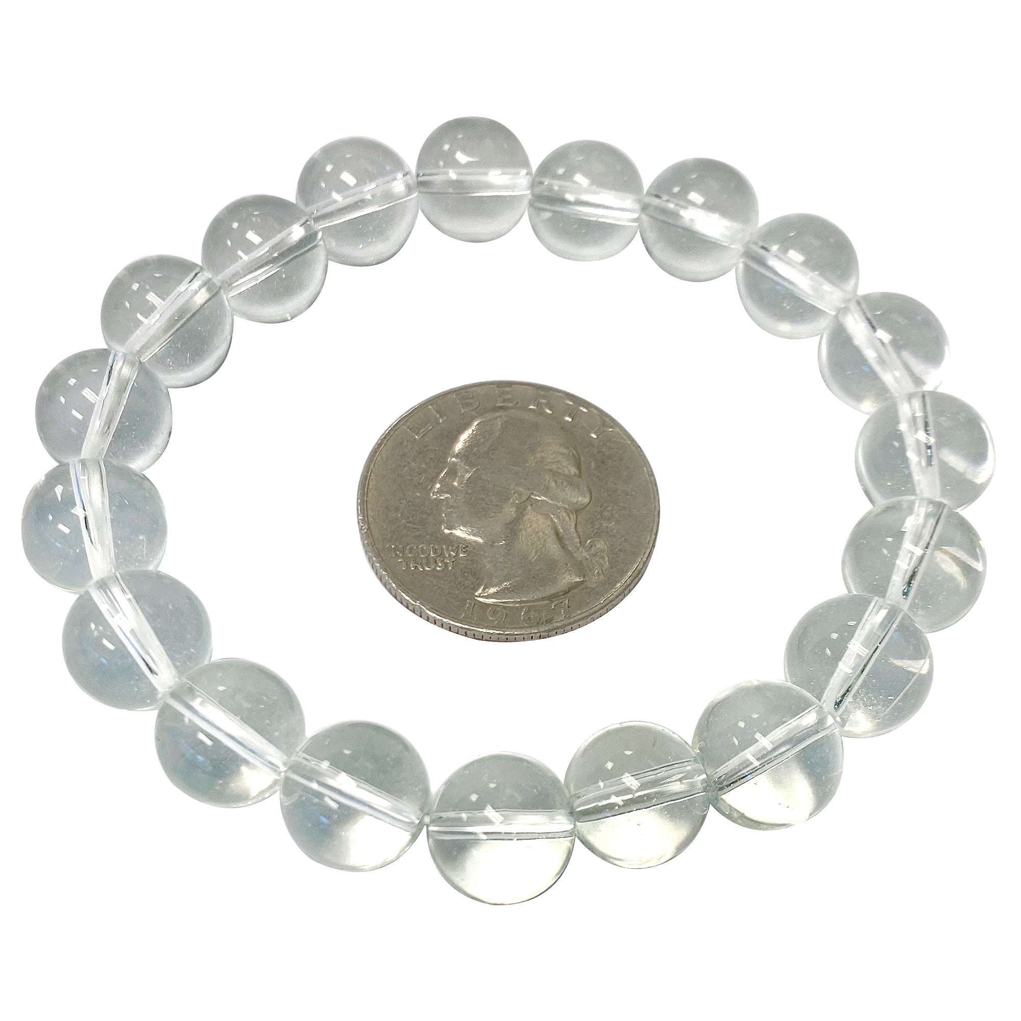 10mm Clear Quartz Round Bead Stretch Bracelet for Men & Women - Handmade Healing Crystal Jewelry for Meditation, Yoga & Positive Energy