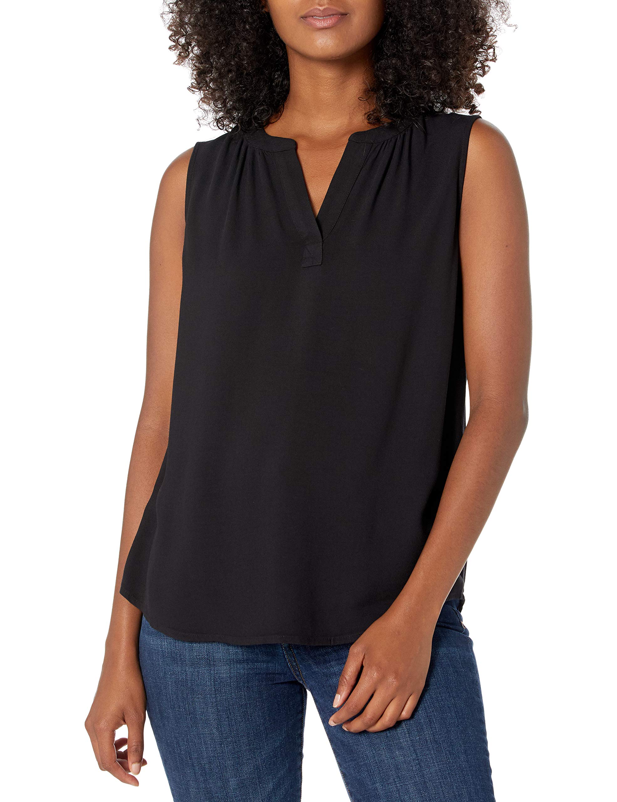 Amazon Essentials Women's Sleeveless Woven Shirt - Comfortable Summer Blouse for Work & Casual Wear | Lightweight Breathable Fabric for Office, Travel & Outdoor Activities