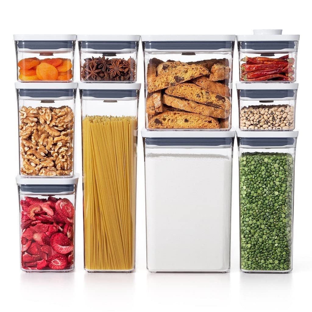 OXO Good Grips 10-Piece Airtight Food Storage Container Set & 3-Piece Cereal Dispenser - BPA-Free Kitchen Organization for Flour, Sugar, Pasta & Dry Goods - Perfect for Pantry, Countertop & Meal Prep