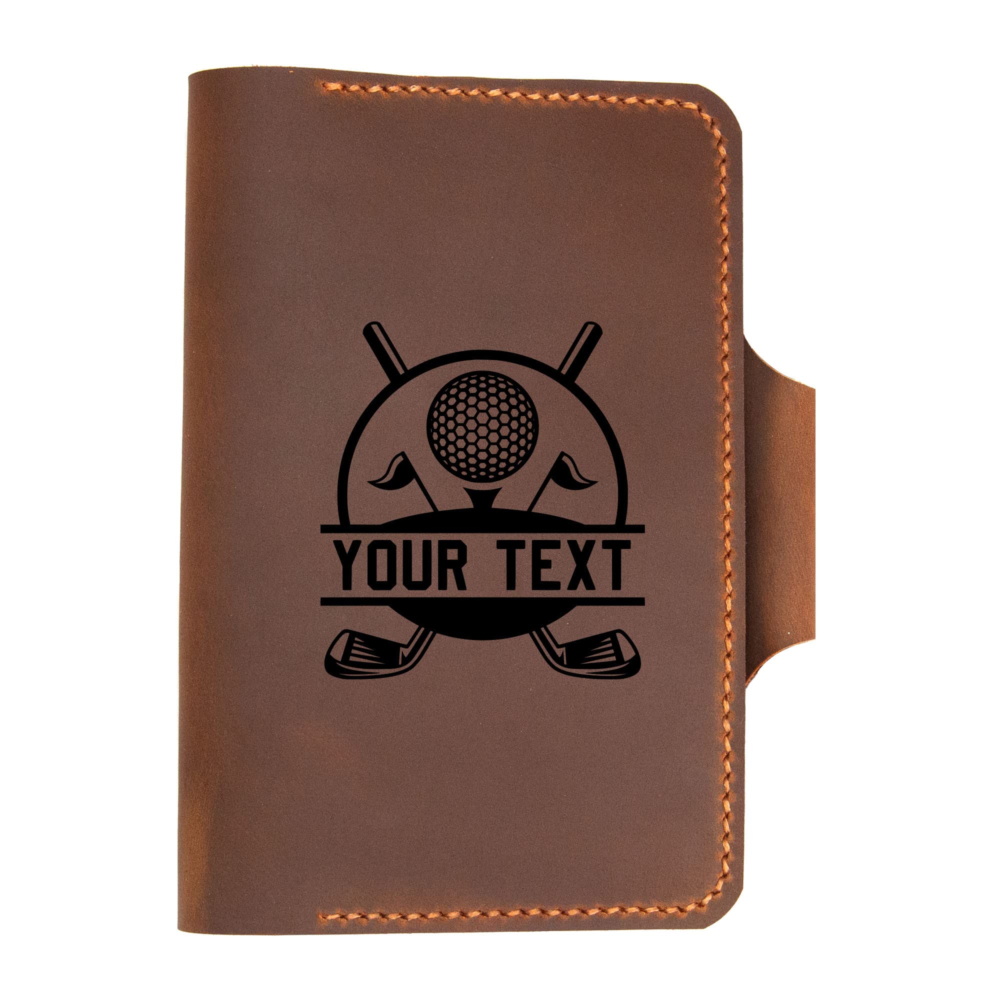 Personalized Leather Golf Yardage Book Holder & Scorecard Cover - Premium Golf Accessories for Men - Ideal Golf Gifts for Dad, Husband & Golfers - Perfect for Course Play & Tournament Use