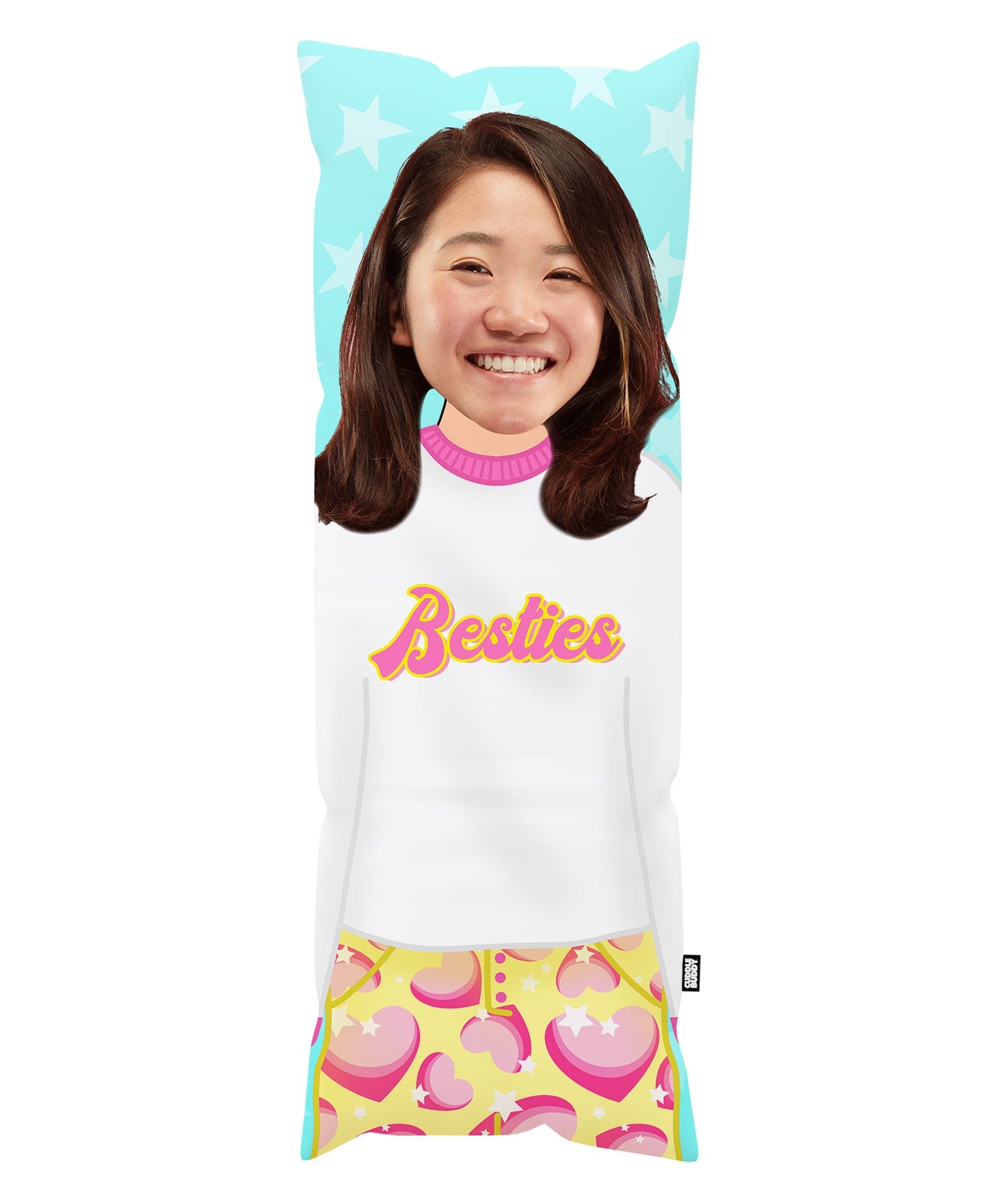 Besties Custom Body Pillow - Personalized Hugging Pillow for Adults & Couples - Perfect for Cuddling, Sleeping, and Home Decor