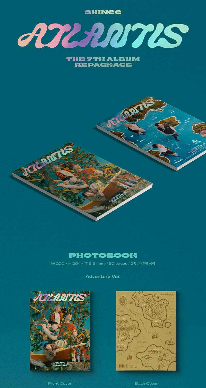 SHINee ATLANTIS 7th Repackage Album (Random Version) - CD + 52p Photobook + Collectible Voyage Set with Certificate, Cards & Stickers | K-POP Merchandise for Fans | Perfect for K-POP Collections, Gift Giving and Fan Events
