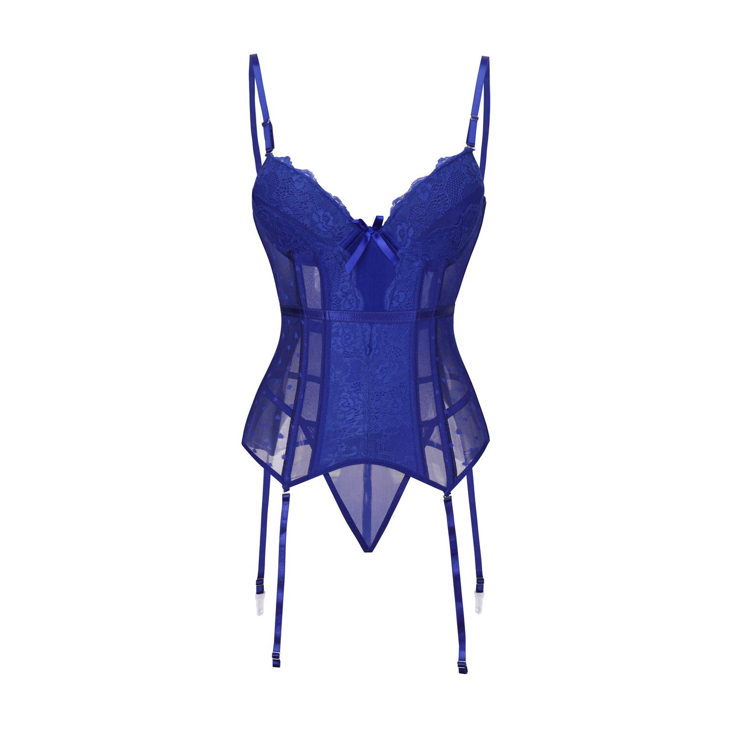 BAIXITE Women's Lace Boned Bustier Corset & Garter Belt Set - Sexy Shapewear for Plus Size Ladies | Perfect for Bridal, Boudoir & Special Occasions