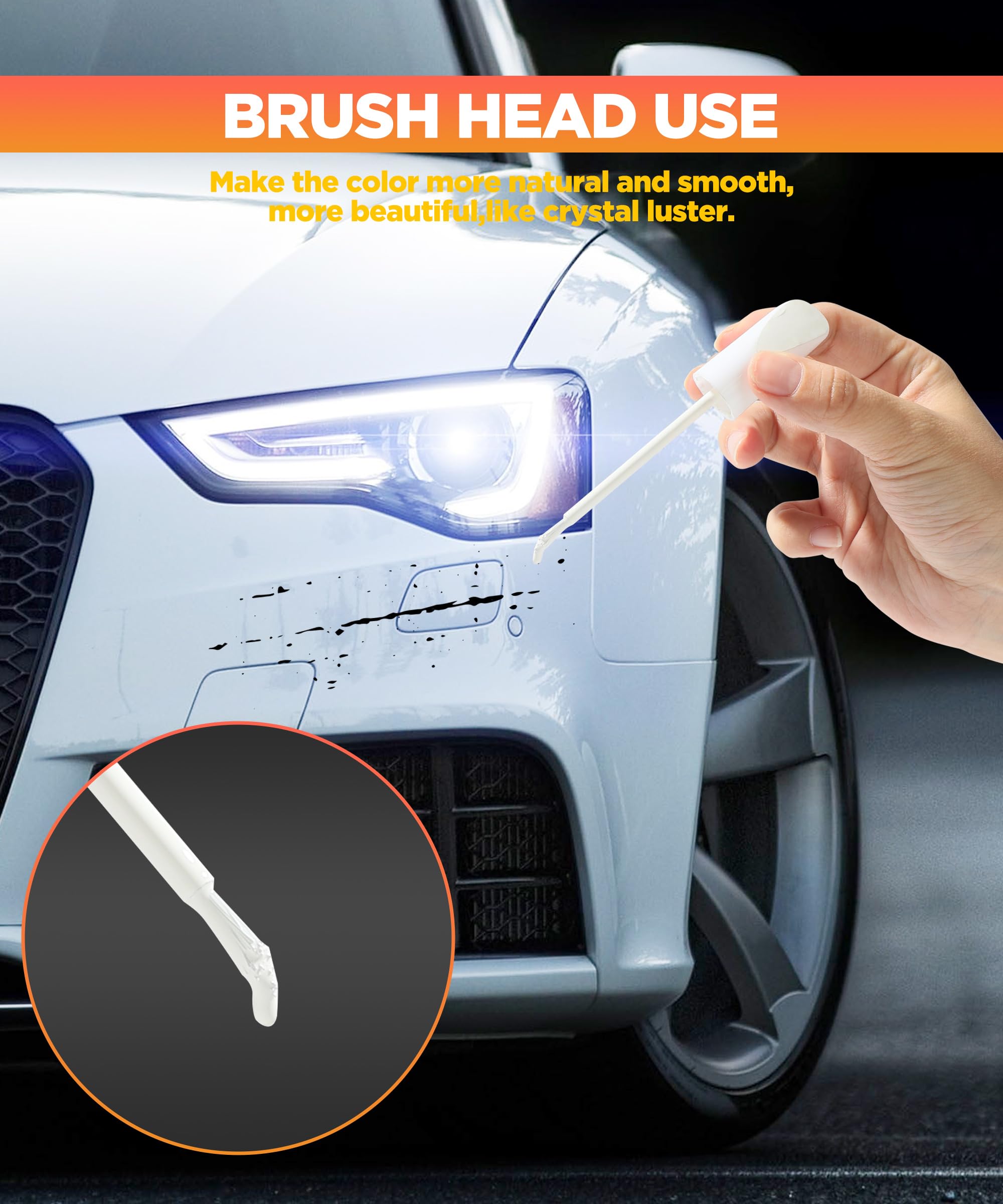 Car Scratch Remover Pen - Professional Touch Up Paint for Cars | Auto Paint Scratch Repair Kit | Car Accessories & Detailing Supplies | Perfect for Minor Scratches, Chips & Paint Damage (White) | Ideal for DIY Car Maintenance & Quick On-the-Go Repairs