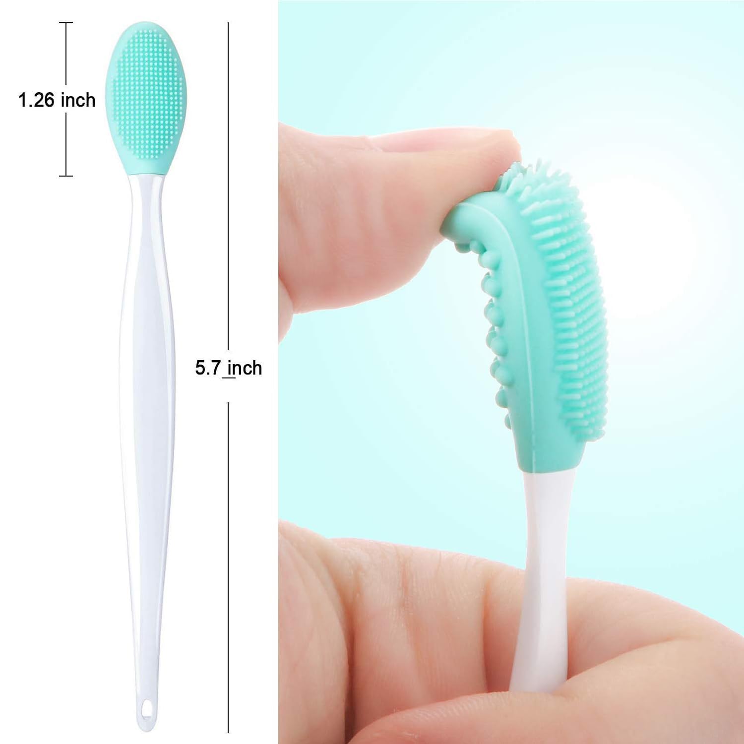 Giffy® Beauty Skincare - Silicone Face & Lip Exfoliator, Blackhead Remover & Nose Cleaner, Blemish Scrub Massager Brush (Medium, 2-Pack) - Perfect for Daily Skincare Routine & Spa Treatment at Home