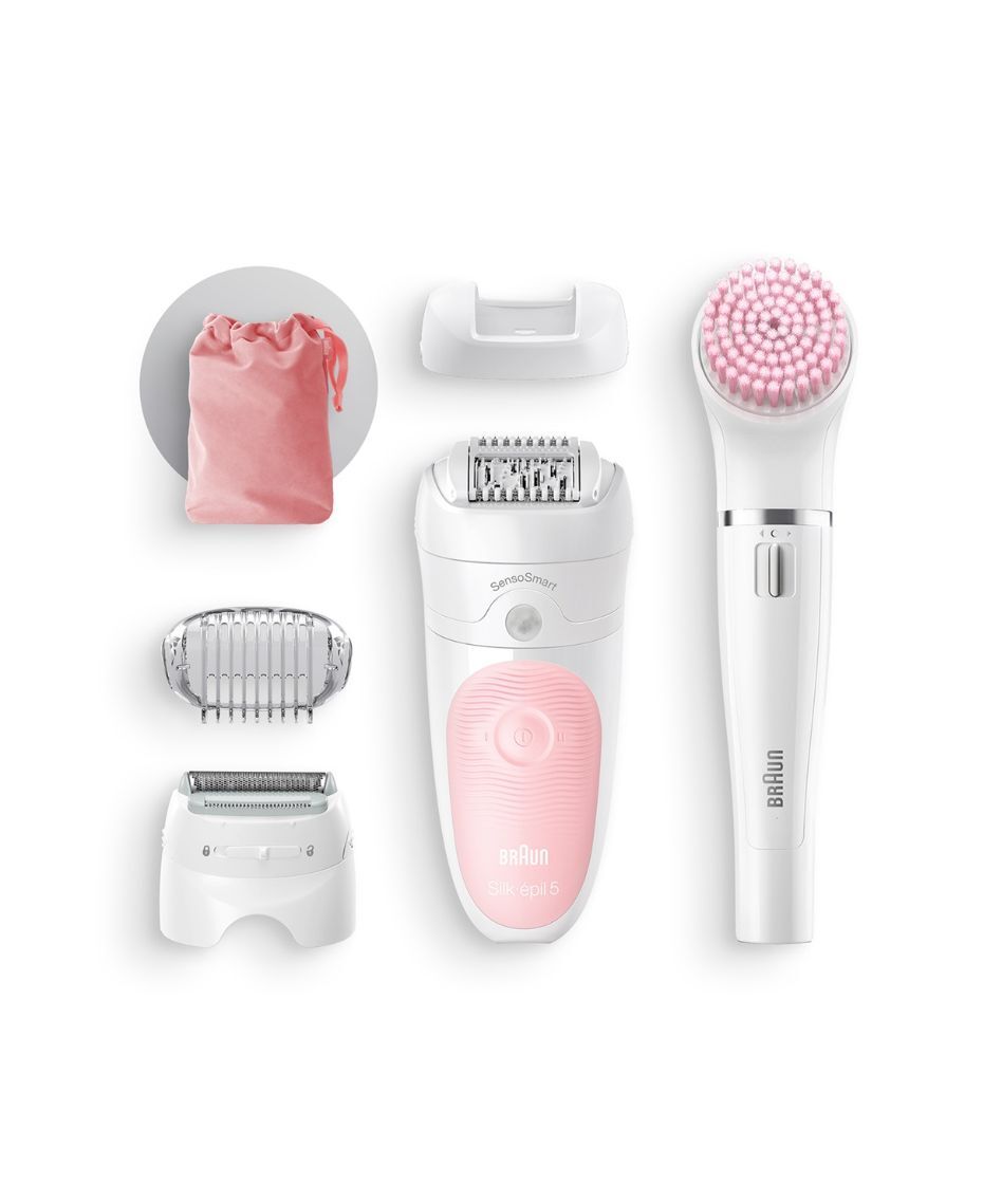 Silk Epil Beauty Set – SensoSmart Epilator & FaceSpa for Women | Painless Hair Removal & Facial Cleansing | Perfect for Travel, Home Spa & Gift Giving