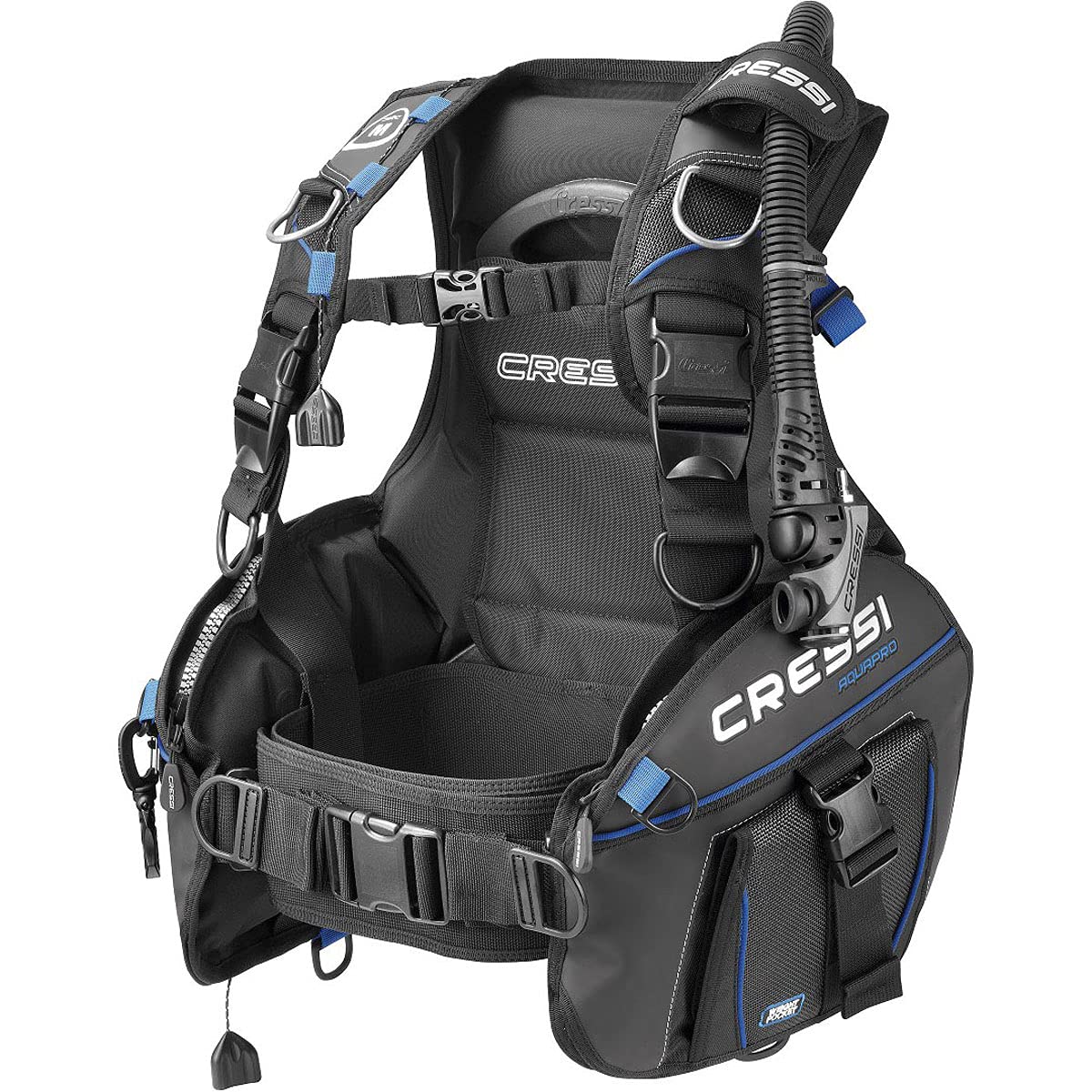 Cressi Scuba Diving BCD - Professional Buoyancy Compensator Device with Full Accessories for Intense Underwater Use | Aquapro Italian Design | Perfect for Deep Sea Diving, Spearfishing & Marine Exploration