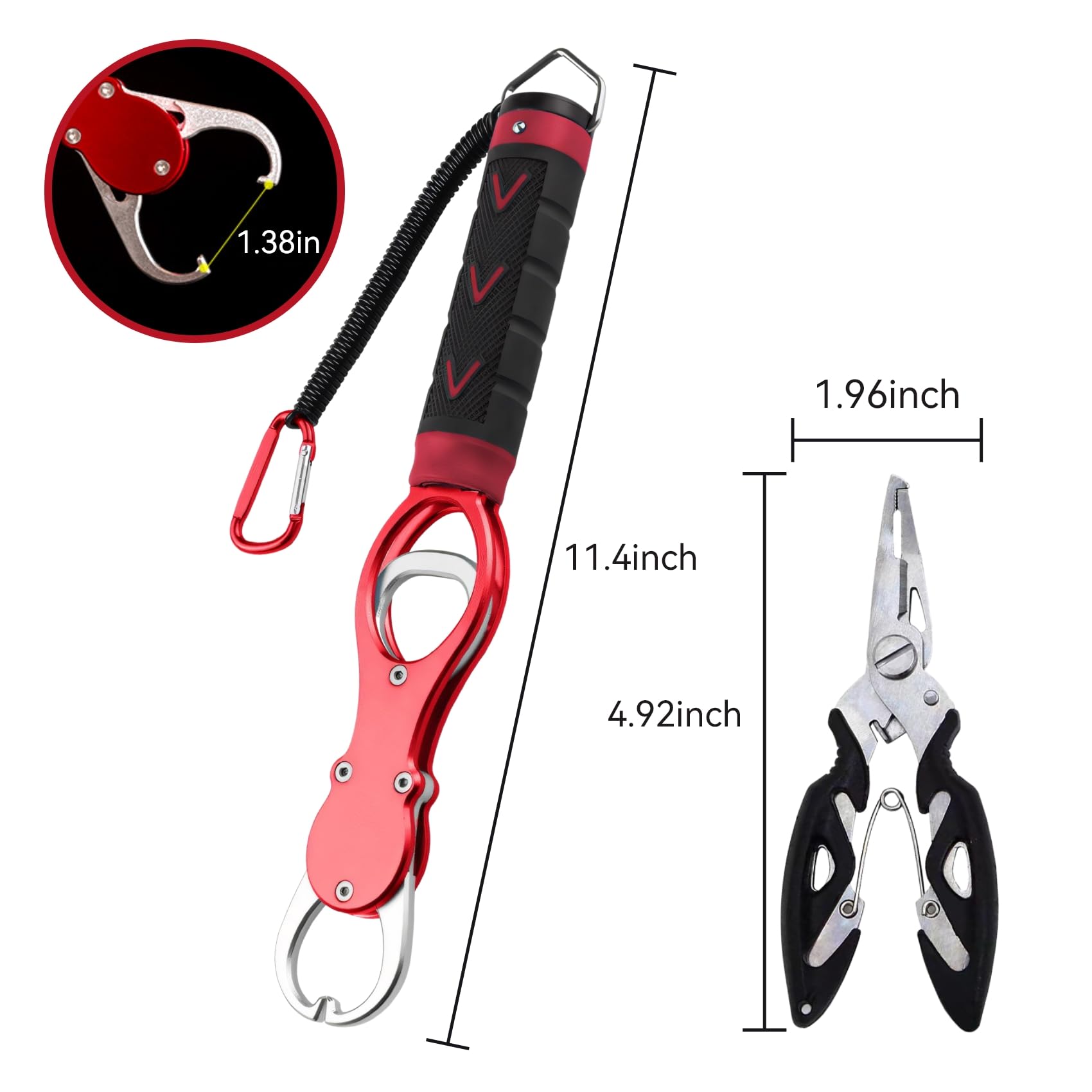 **Premium Fishing Pliers Set - Stainless Steel Split Ring Pliers with Line Cutter, Gripper & Seadoo Knife - Ideal for Saltwater, Freshwater, Ice Fishing & Camping - Perfect Gift for Anglers & Outdoorsmen**