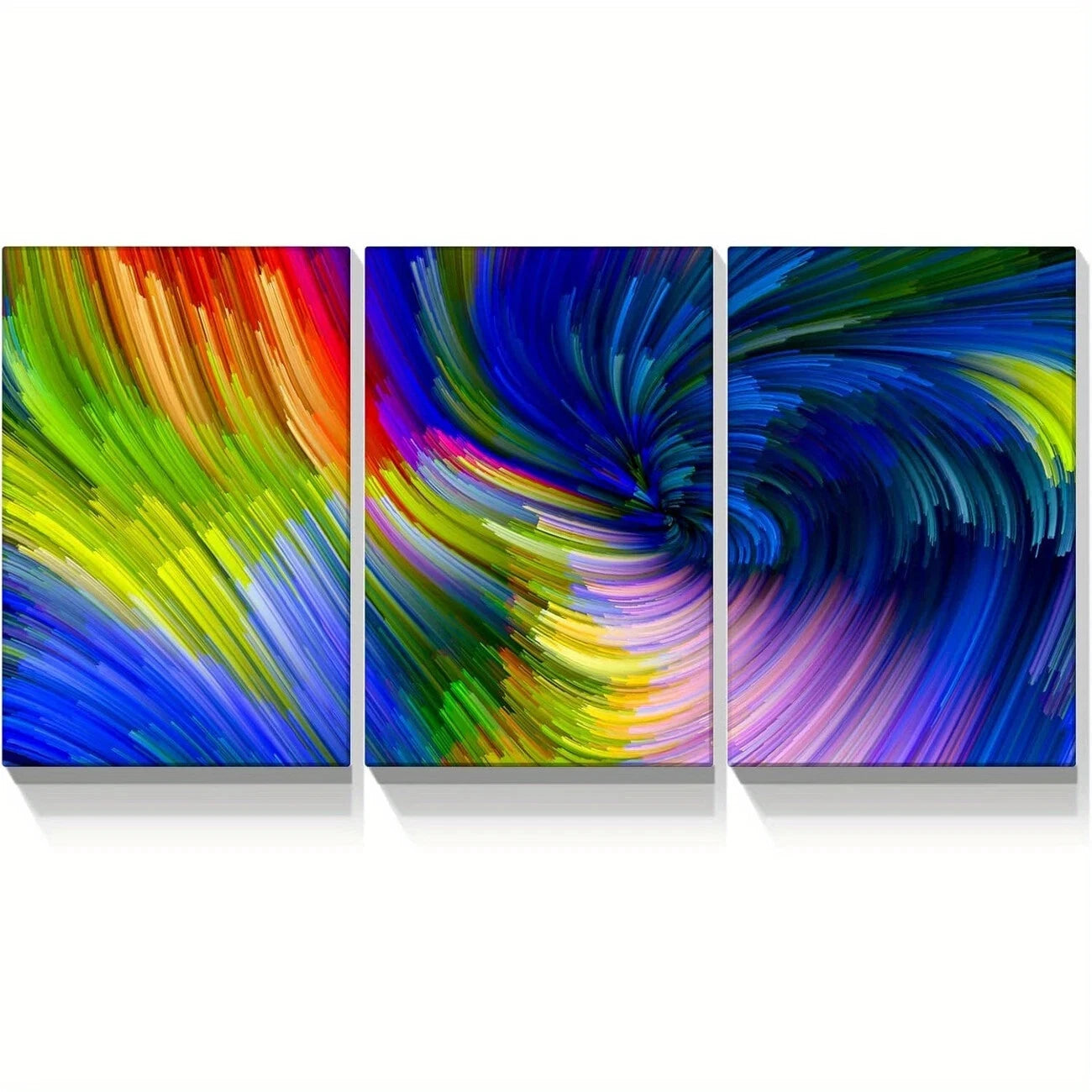 3-Piece Abstract Colorful Metal Wall Art Prints - Ready to Hang Modern Home Decor for Living Room, Bedroom & Office