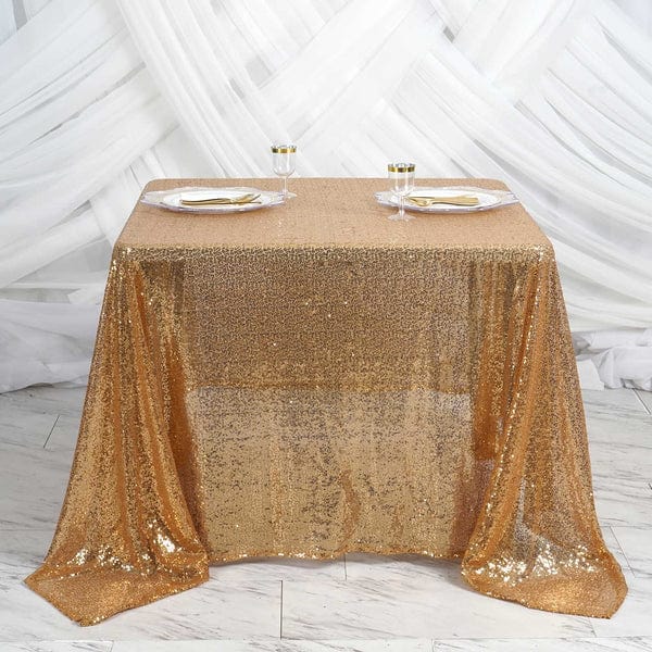 90 x 90 Inch Sparkling Sequin Tablecloth Cover - Elegant Party Decor for Weddings, Banquets & Special Events