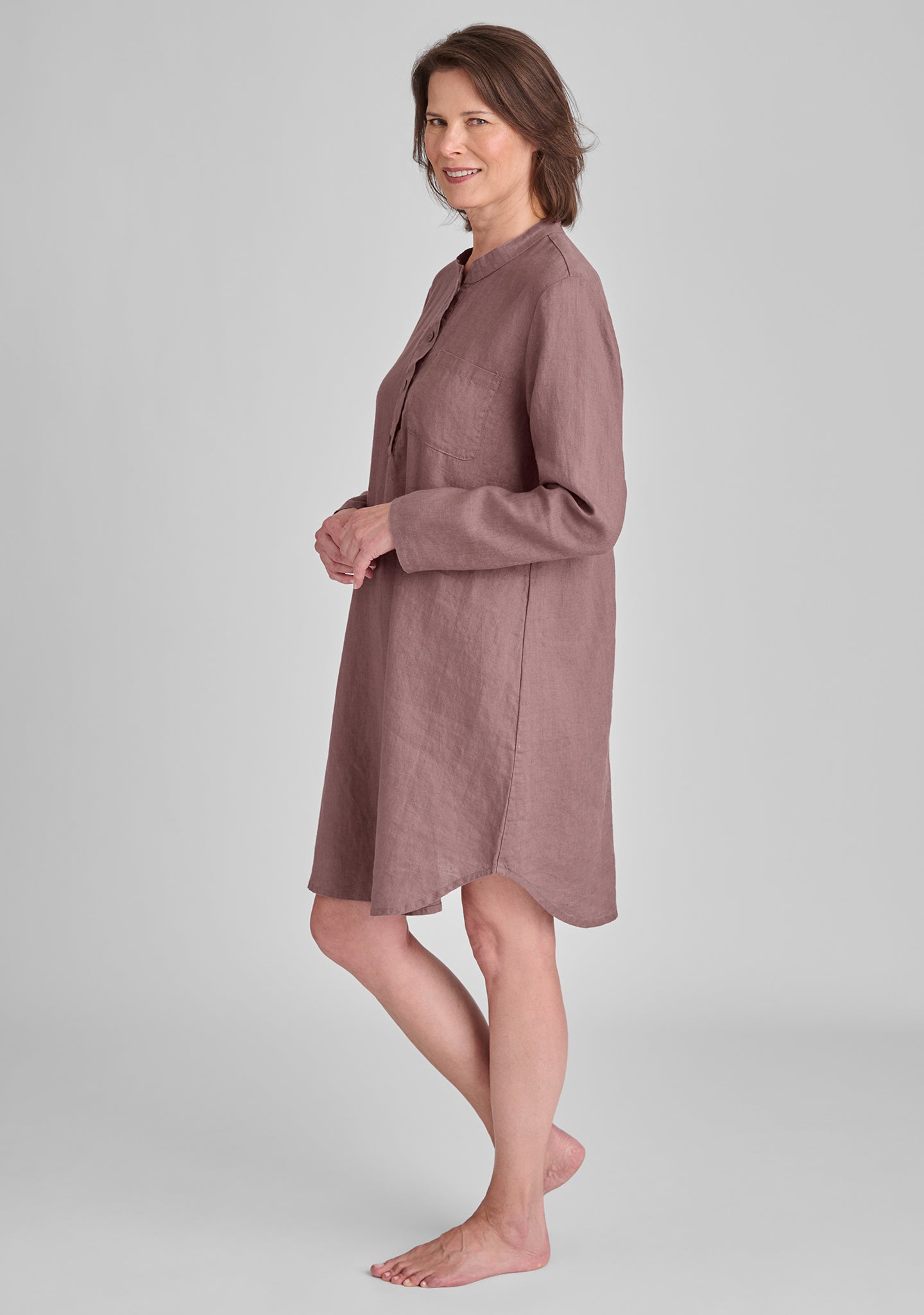 Comfortable Linen Nightshirt Dress for Women - Soft & Breathable Sleepwear - Perfect for Lounge, Travel & Summer Nights - FINAL SALE