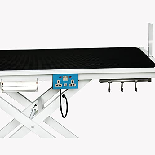 Professional Electric Lift Pet Grooming Table for Large Dogs - Heavy Duty X-Type Adjustable Height, 50 Inch Black Grooming Station with Overhead Arm, Clamps & Dual Noose - Perfect for Home & Professional Pet Salons, Dog Shows & Veterinary Clinics