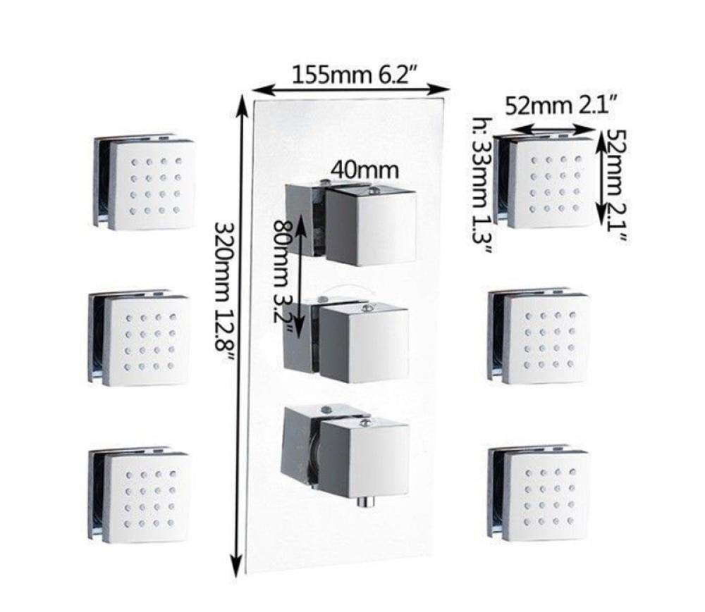 Thermostatic Shower Faucet Set - 12 Inch Chrome Rain Shower Mixer Tap for Bathtub & Bathroom | Perfect for Modern Spa-Like Shower Experience & Luxury Bathroom Upgrade