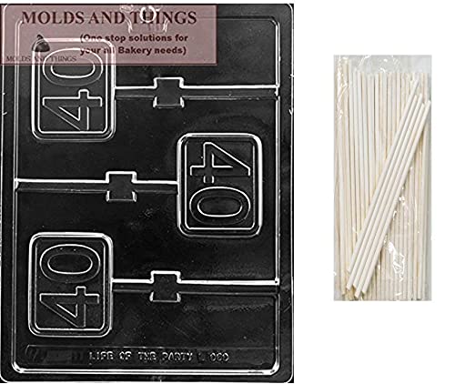 40-Cavity Square Lollipop Chocolate Candy Mold with 25 Sticks & Free Candy Making Guide - Perfect for DIY Treats, Party Favors, and Holiday Gifts