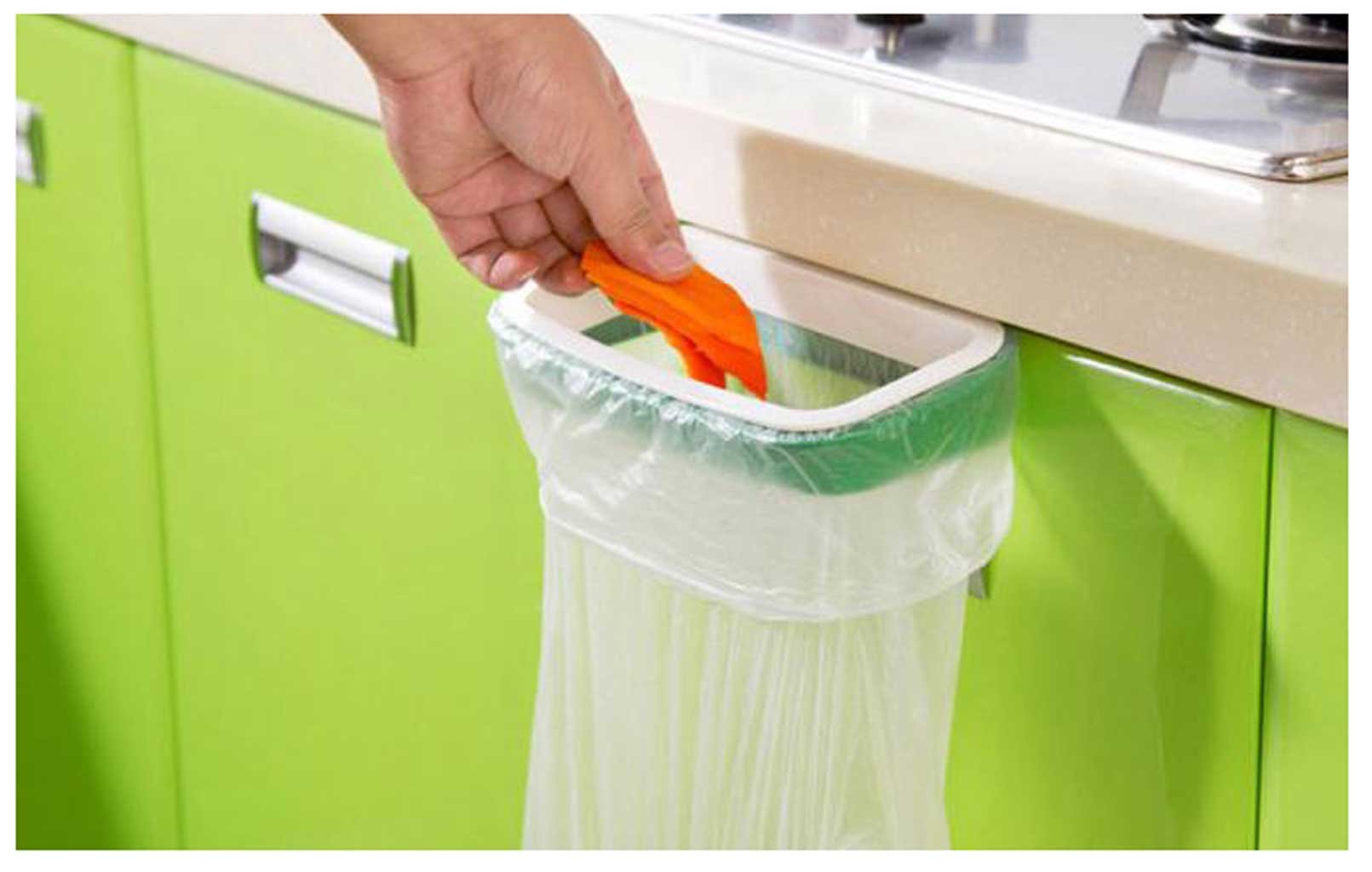 Robiear Kitchen Cabinet Organizer - Hanging Storage Rack for Trash Bags, Sponges & Cleaning Supplies | Space-Saving Under Sink & Pantry Organizer for Home & RV Use